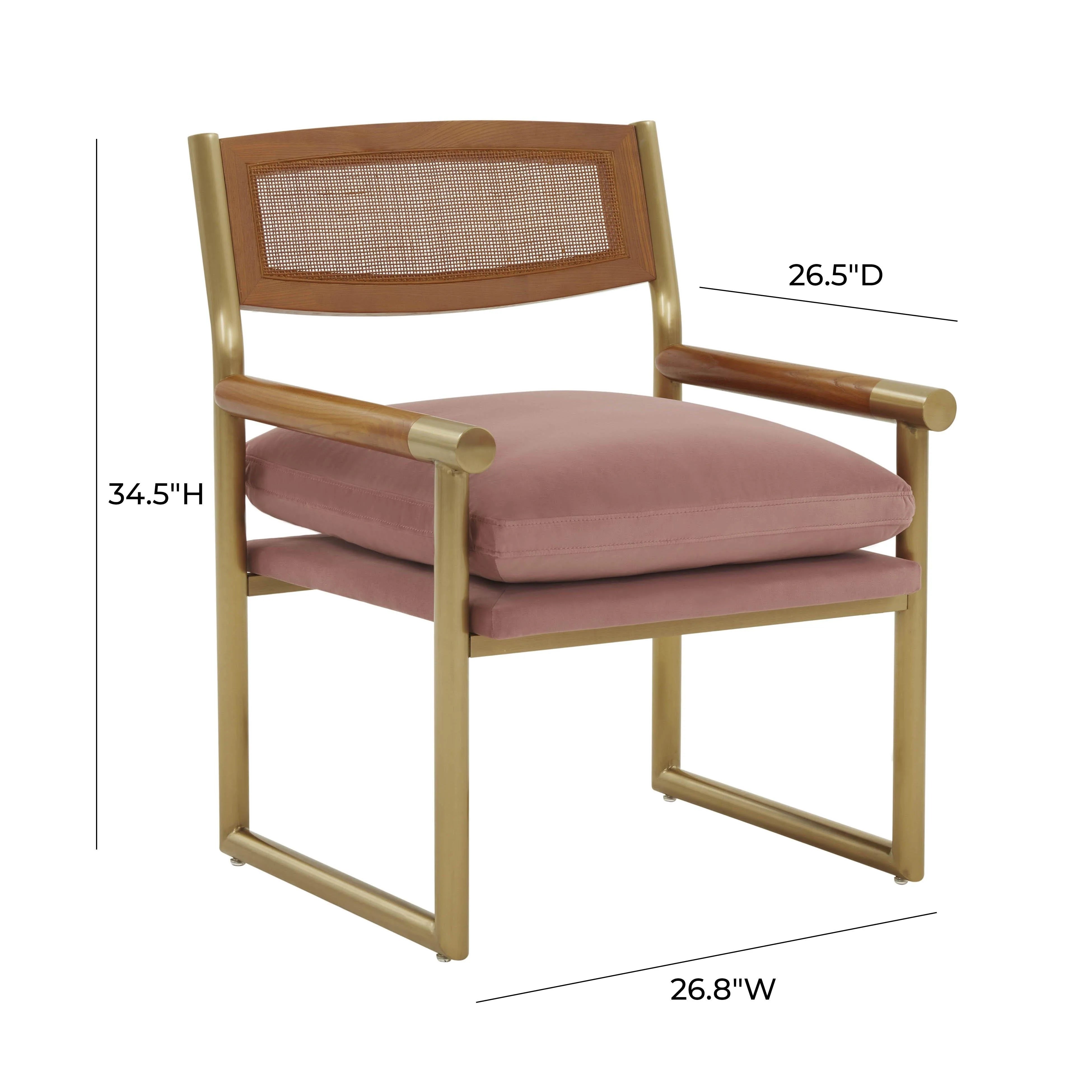 Harlow Rattan and Performance Velvet Accent Chair