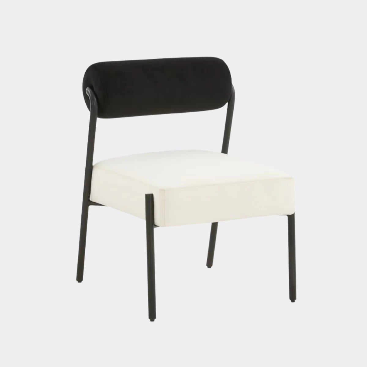 Fauteuil d'appoint en velours crème Jolene