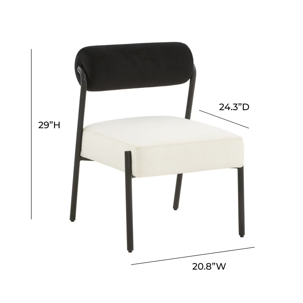 Fauteuil d'appoint en velours crème Jolene