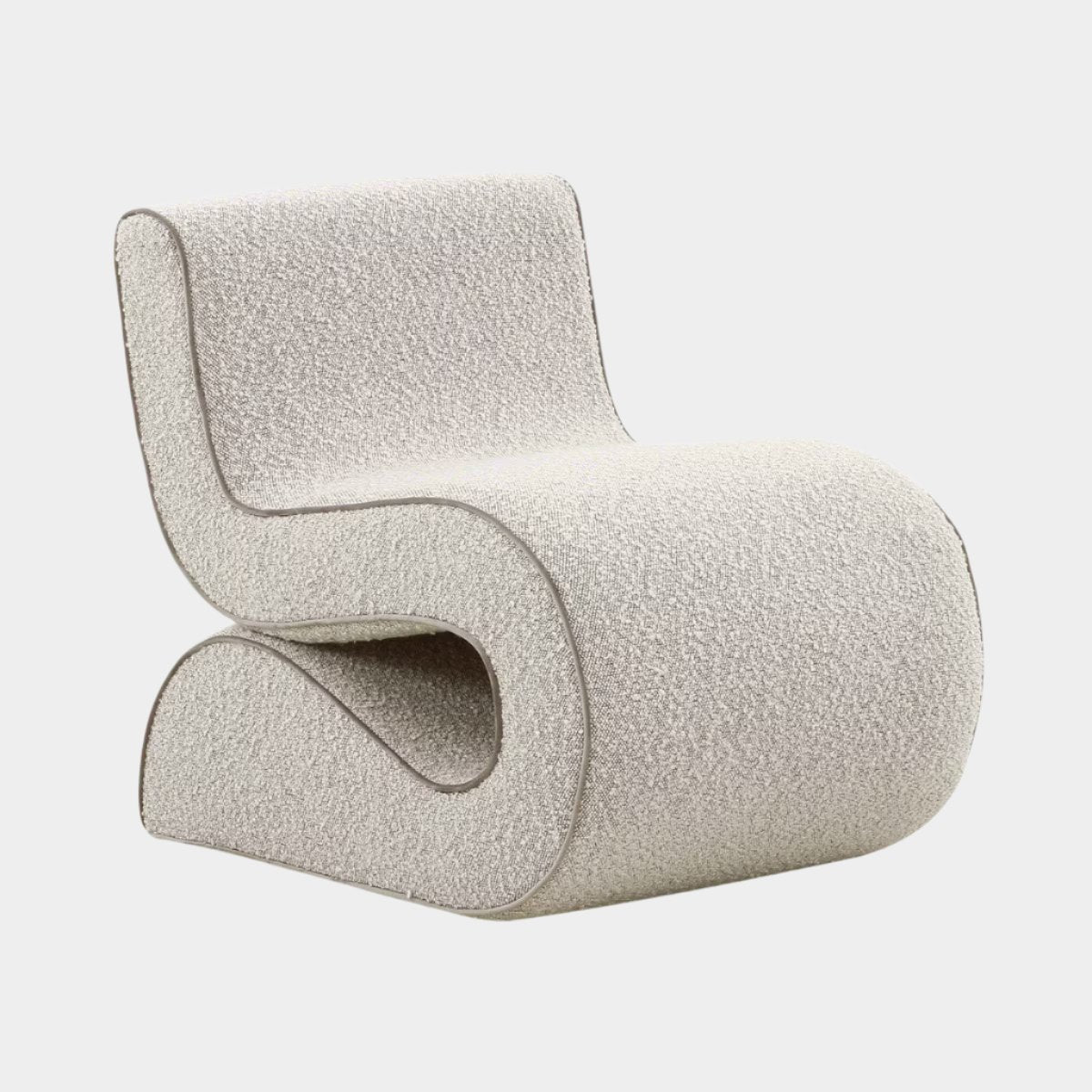 Fauteuil d'appoint Senna en boucle gris moucheté