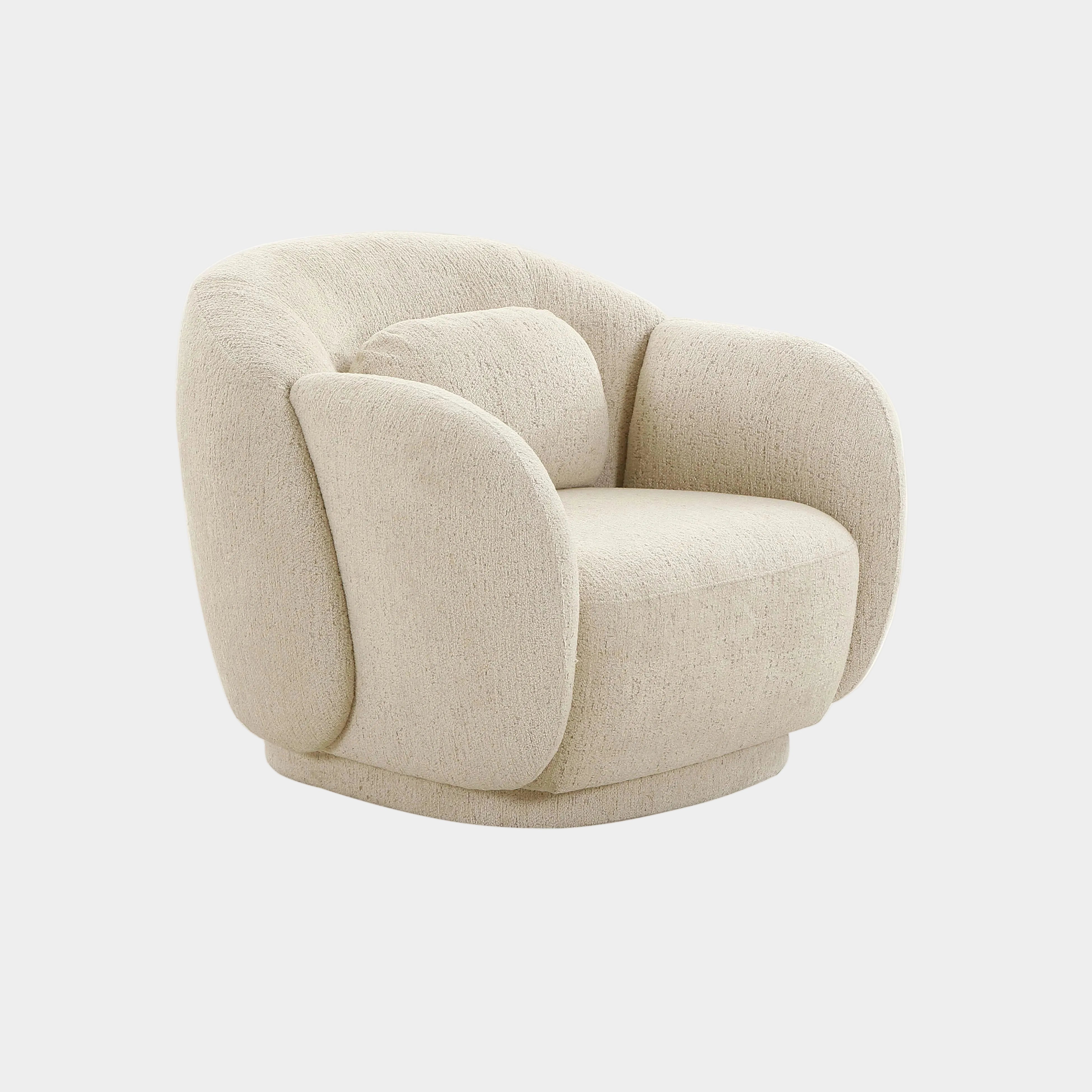 Fauteuil d'appoint boucle crème brumeux