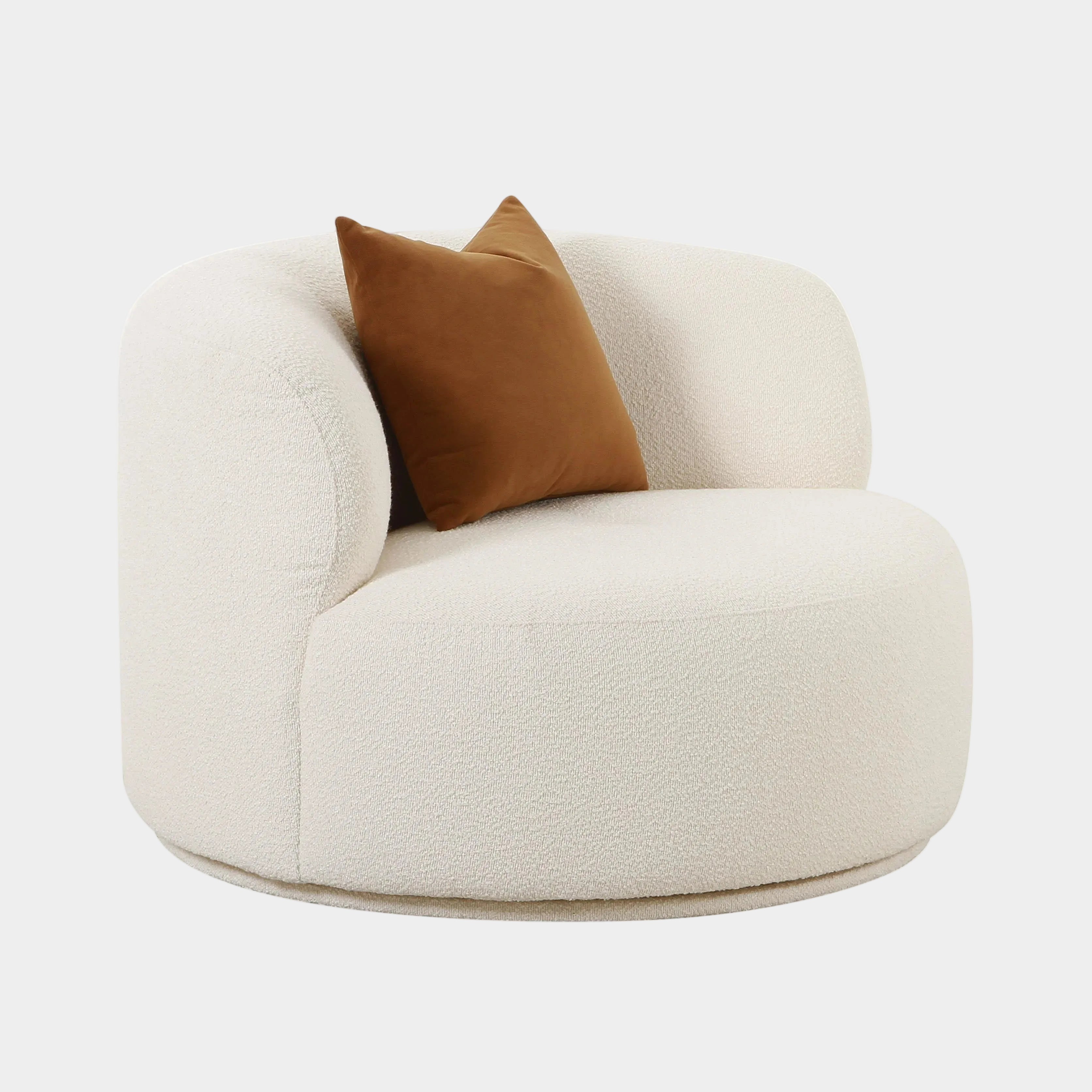 Fickle Cream Performance Boucle Swivel Chair