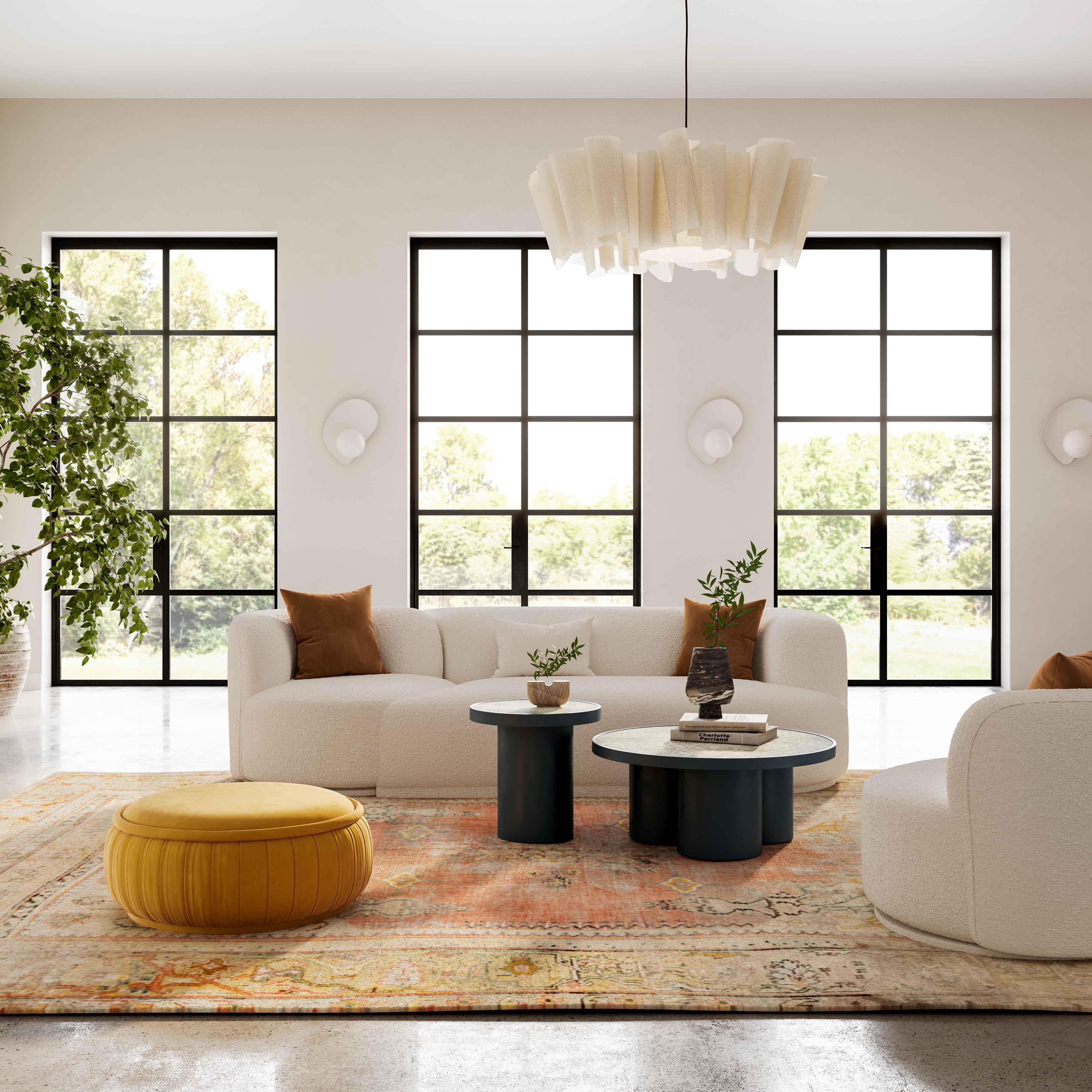 Fickle Cream Performance Boucle Swivel Chair