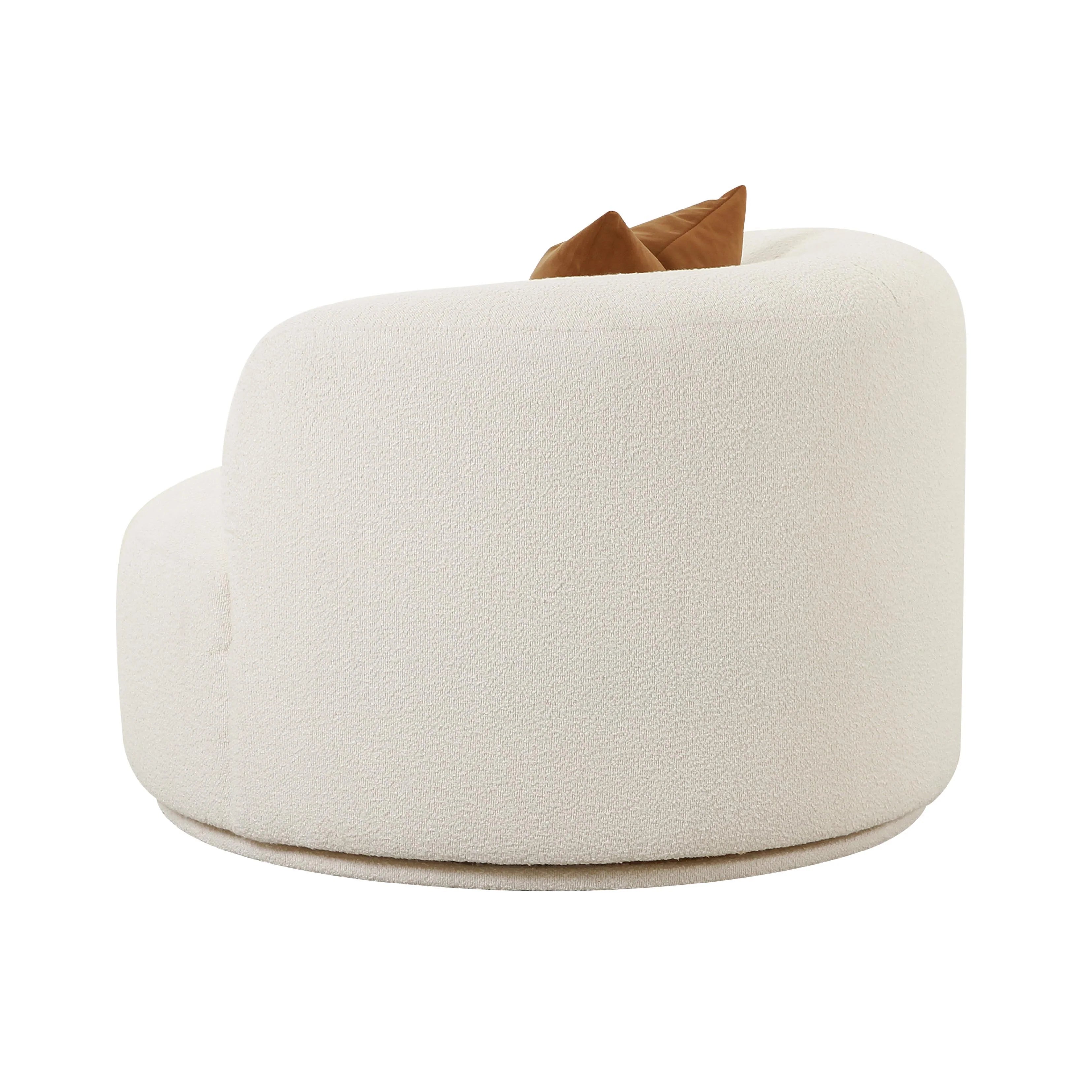 Fickle Cream Performance Boucle Swivel Chair