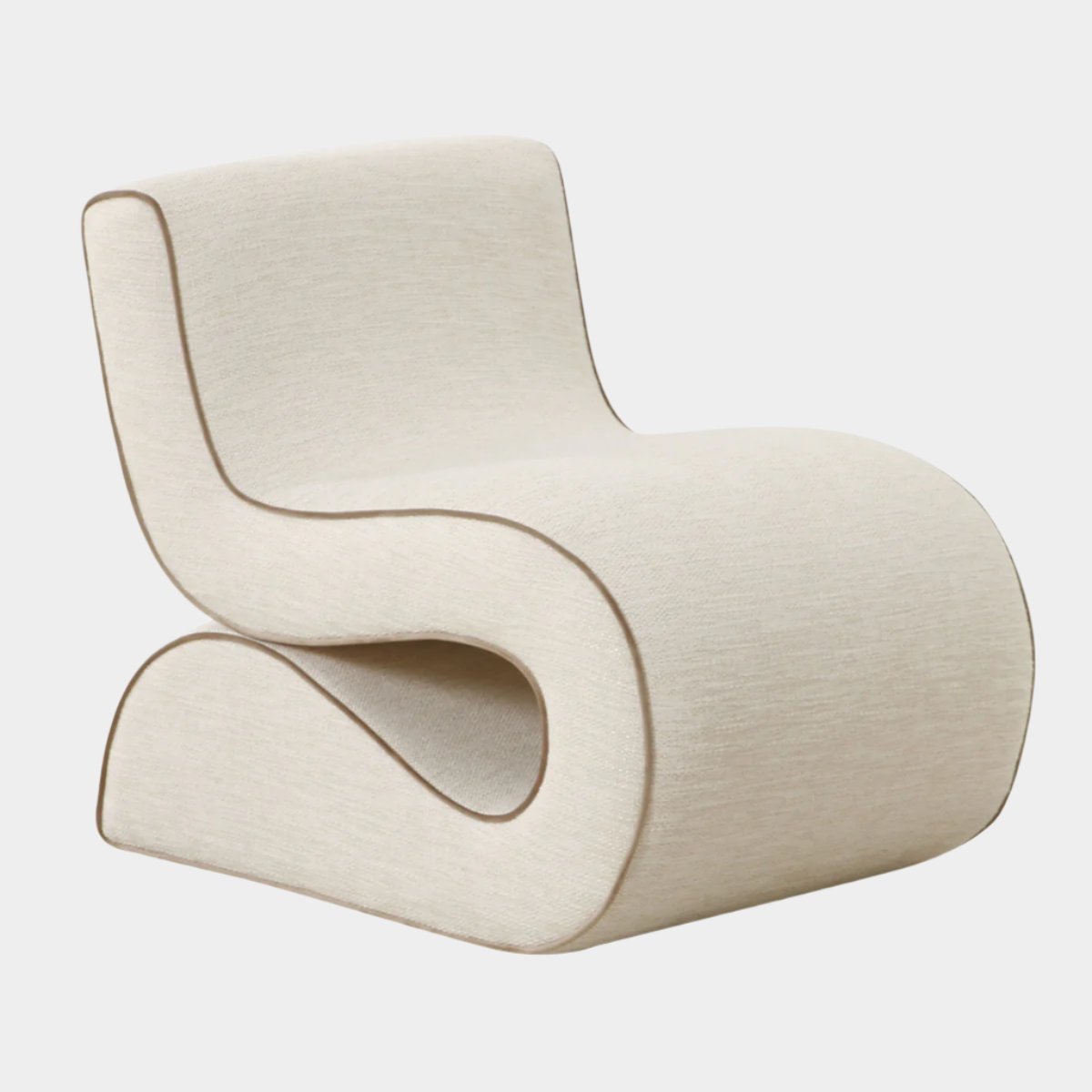 Fauteuil d'appoint en tissu tressé crème Senna