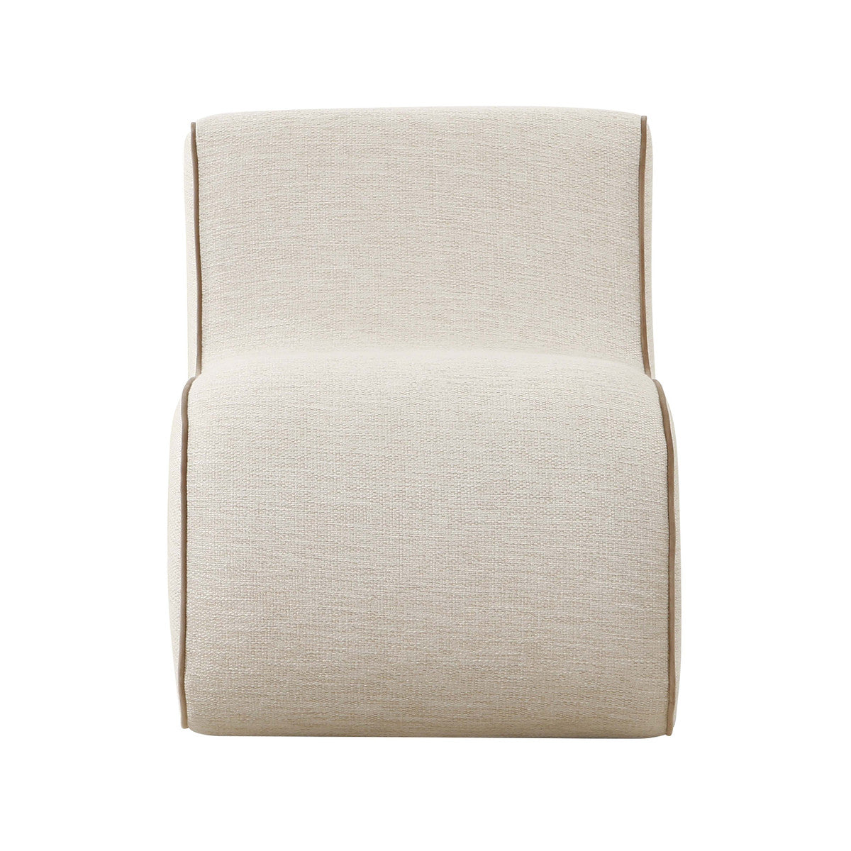 Fauteuil d'appoint en tissu tressé crème Senna