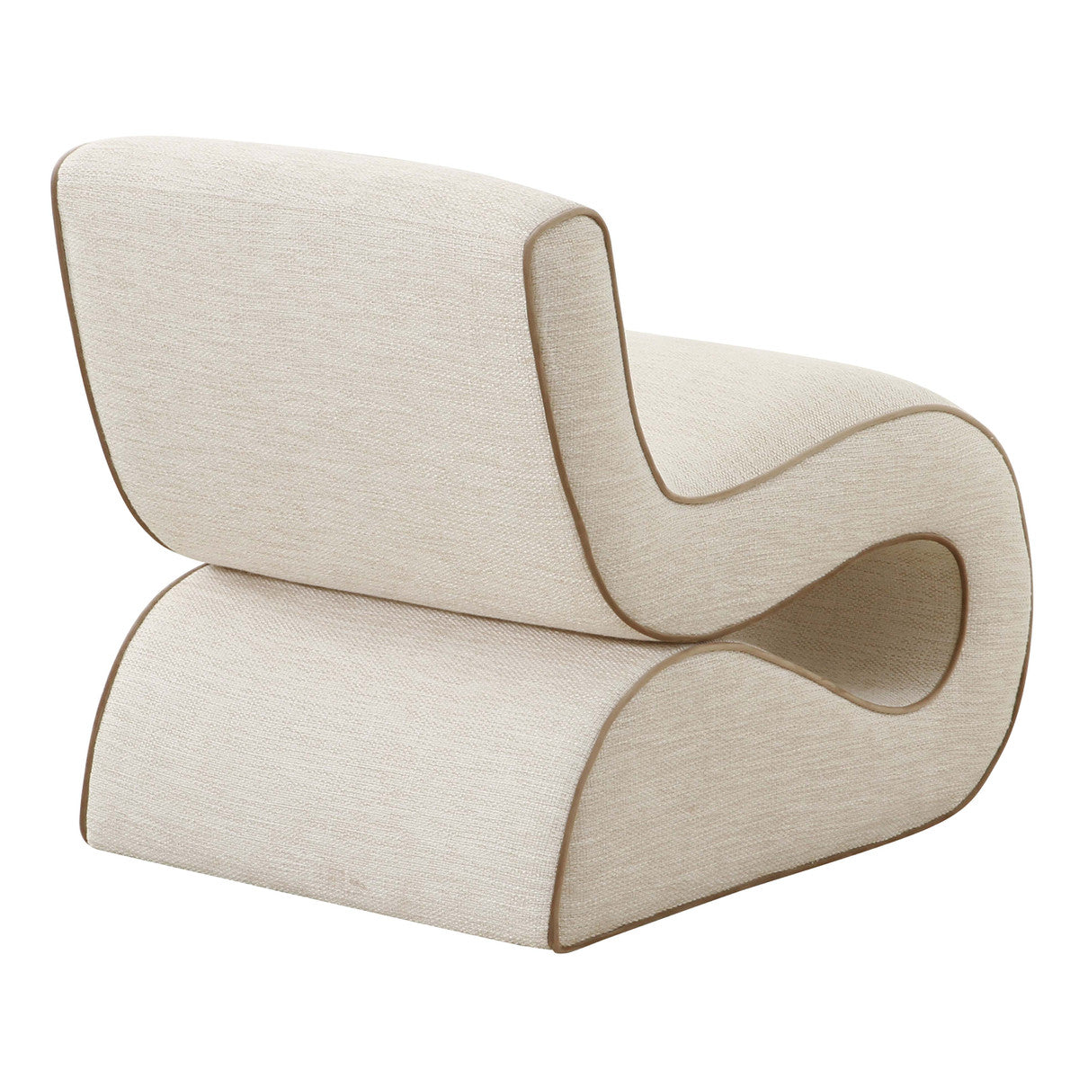 Fauteuil d'appoint en tissu tressé crème Senna