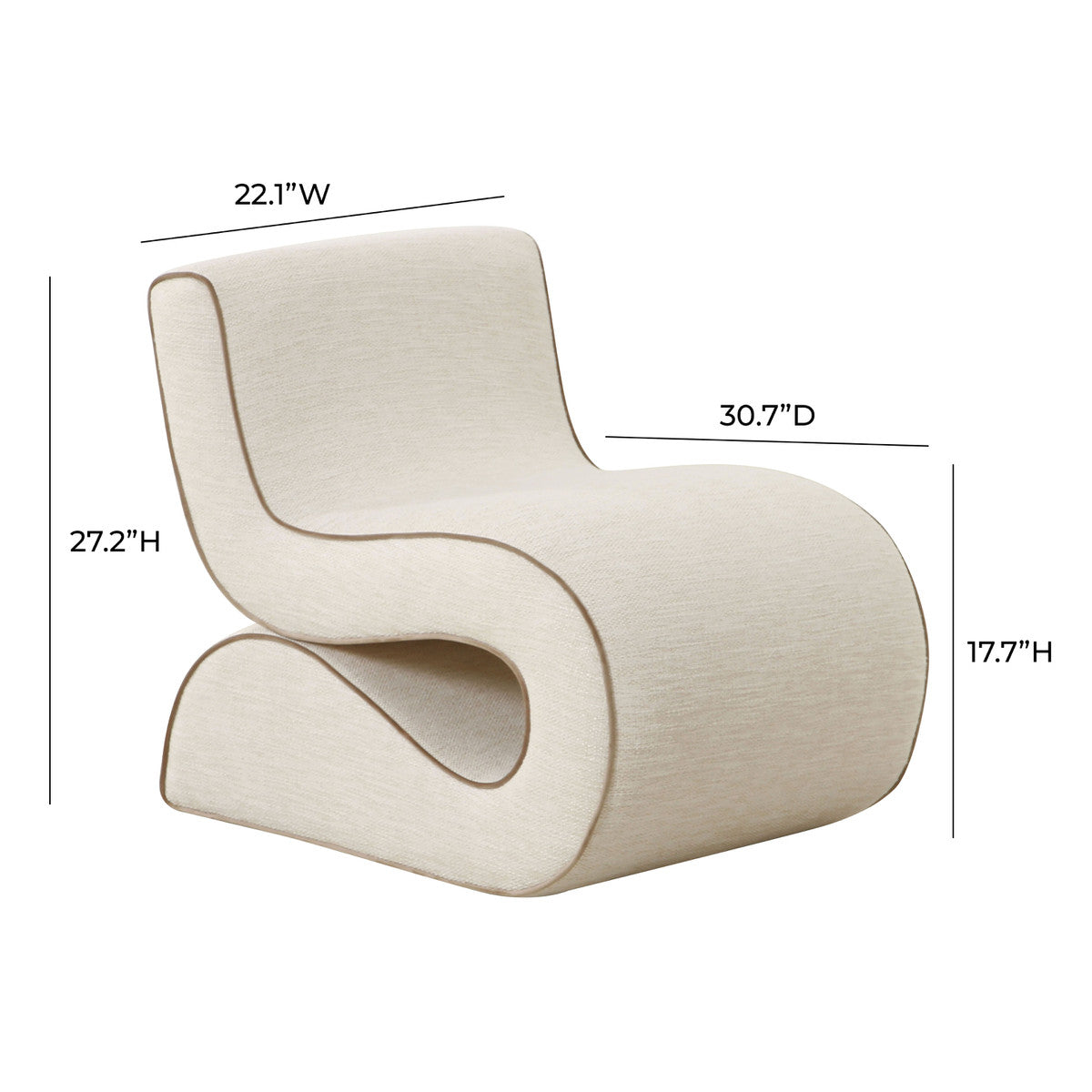 Fauteuil d'appoint en tissu tressé crème Senna