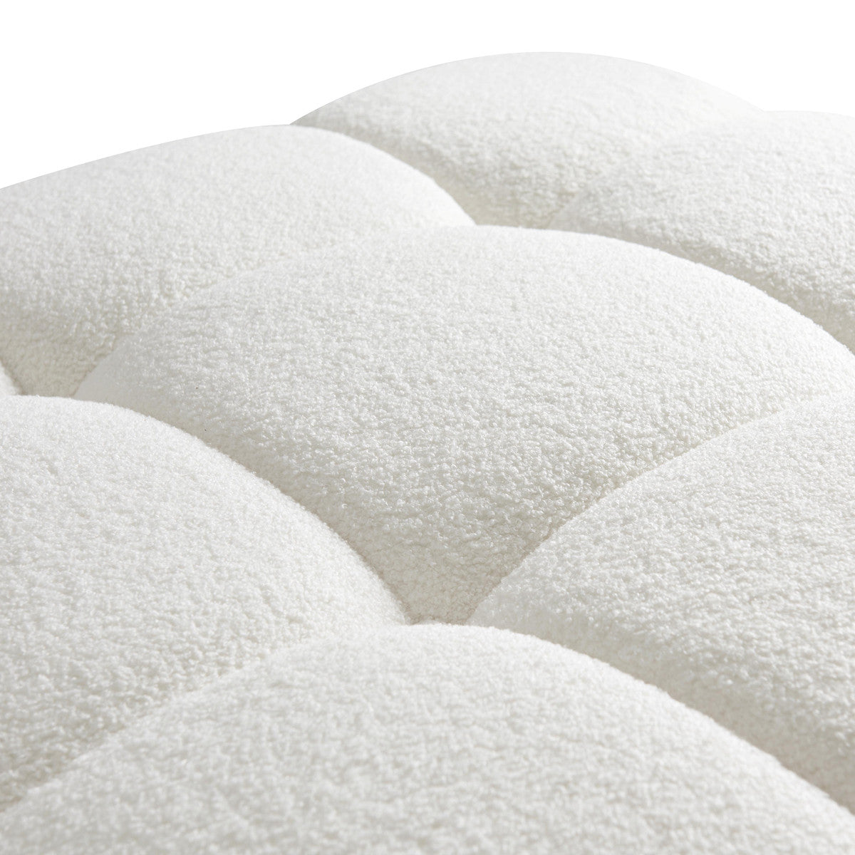 Chaise d'angle modulaire en peau de mouton végétalienne crème Calliope