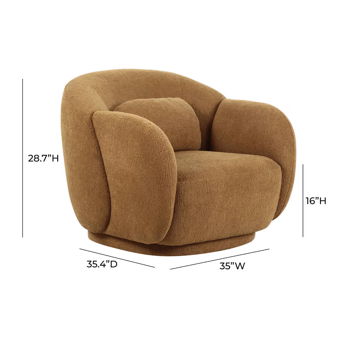 Fauteuil d'appoint bouclé Misty Brown