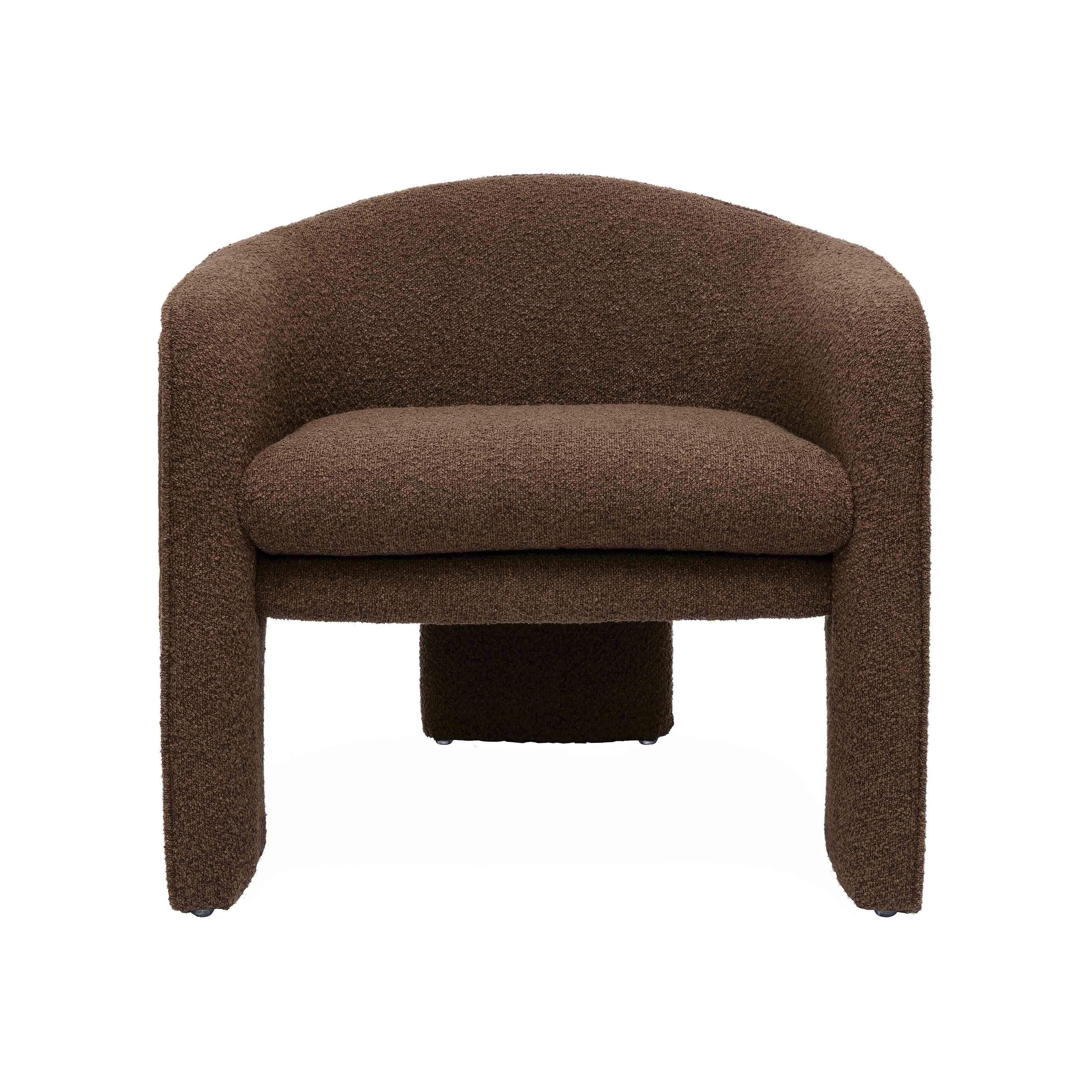 Fauteuil d'appoint boucle marron chocolat Marla