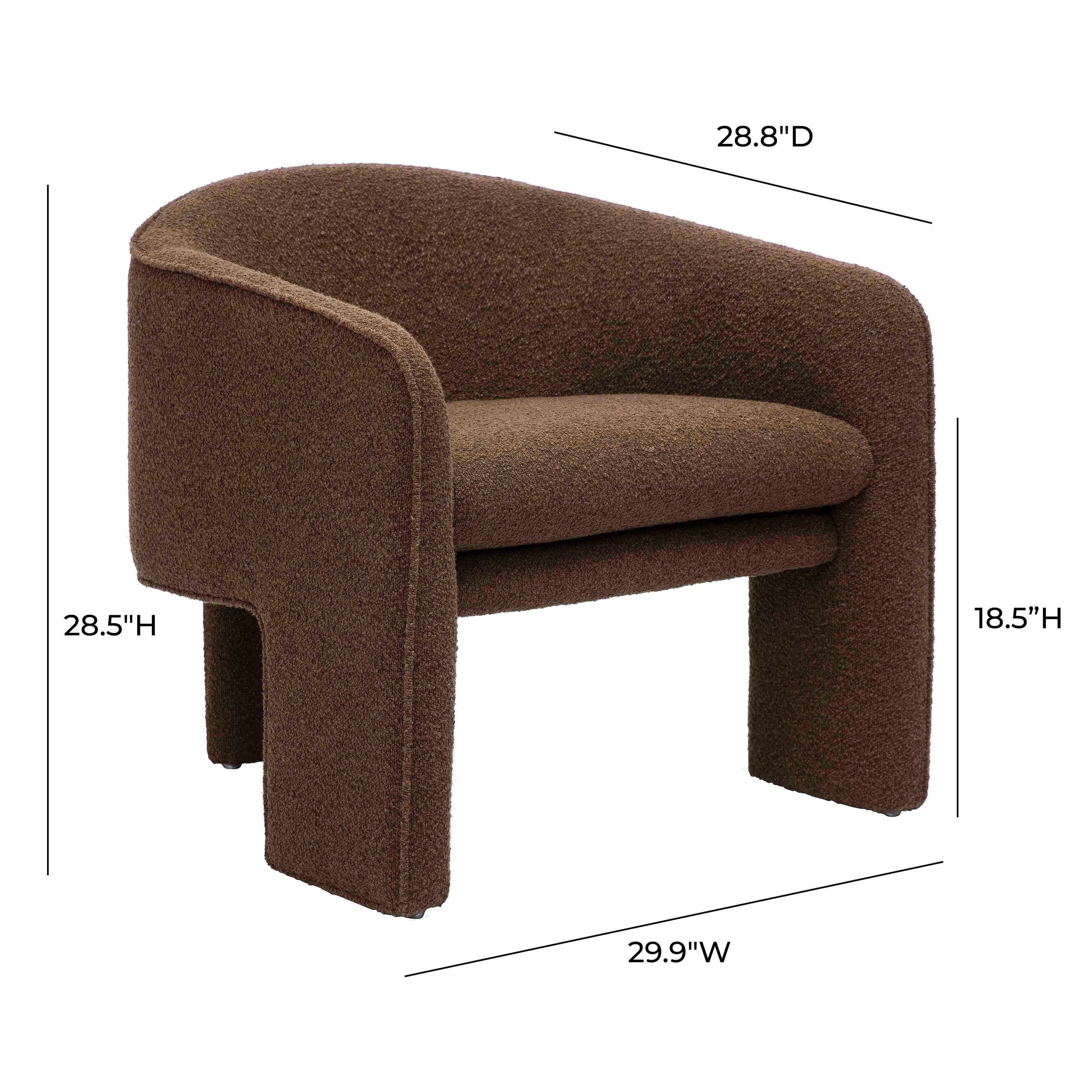 Fauteuil d'appoint boucle marron chocolat Marla