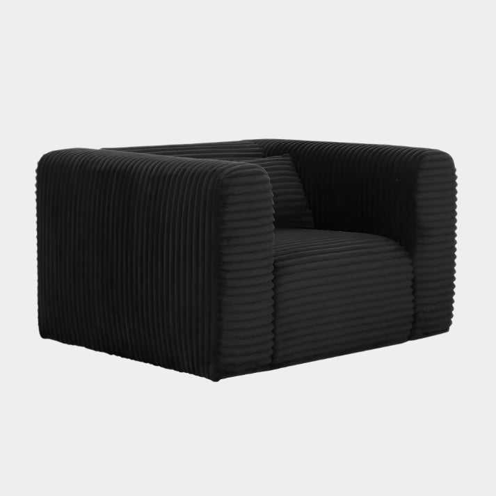 Fauteuil surdimensionné en velours côtelé crème Tarra Fluffy