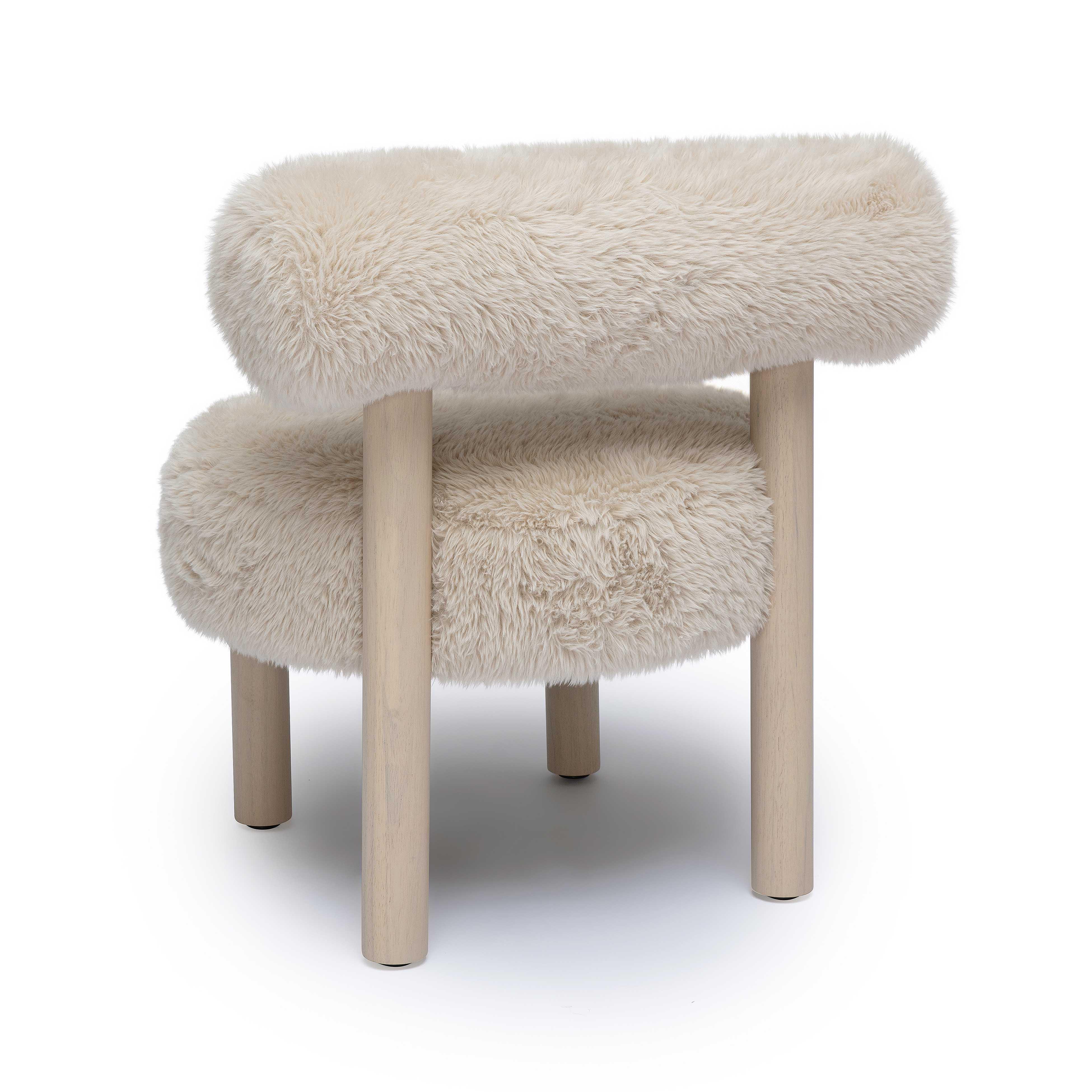 Carmel Contract-Grade Vegan Shearling Accent Chair