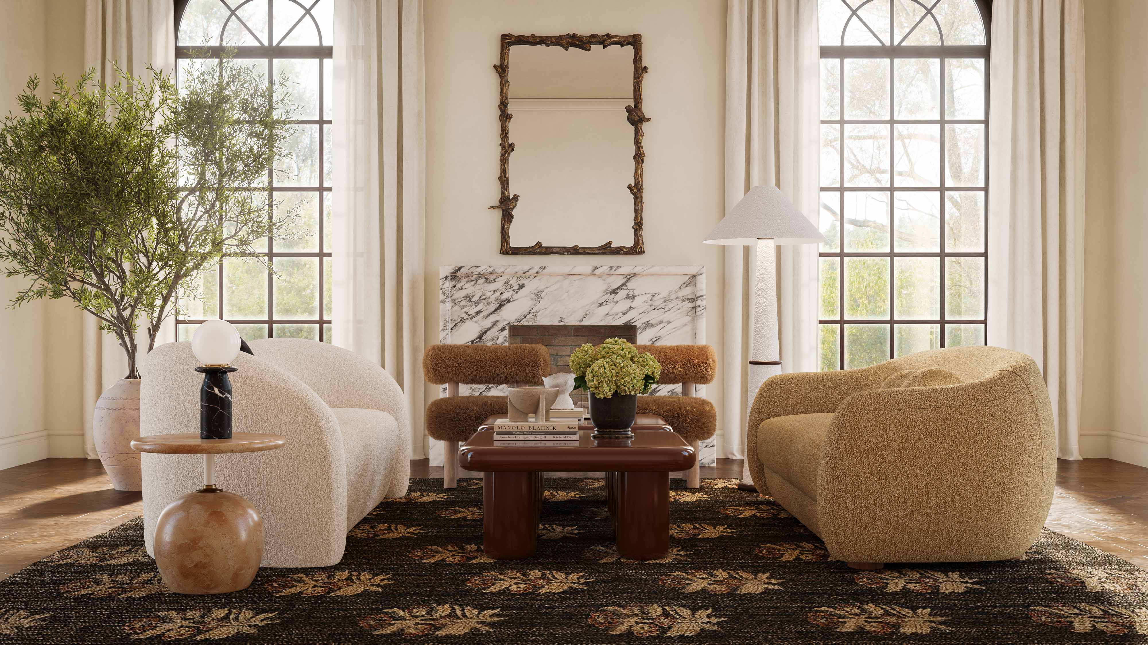 Carmel Contract-Grade Vegan Shearling Accent Chair