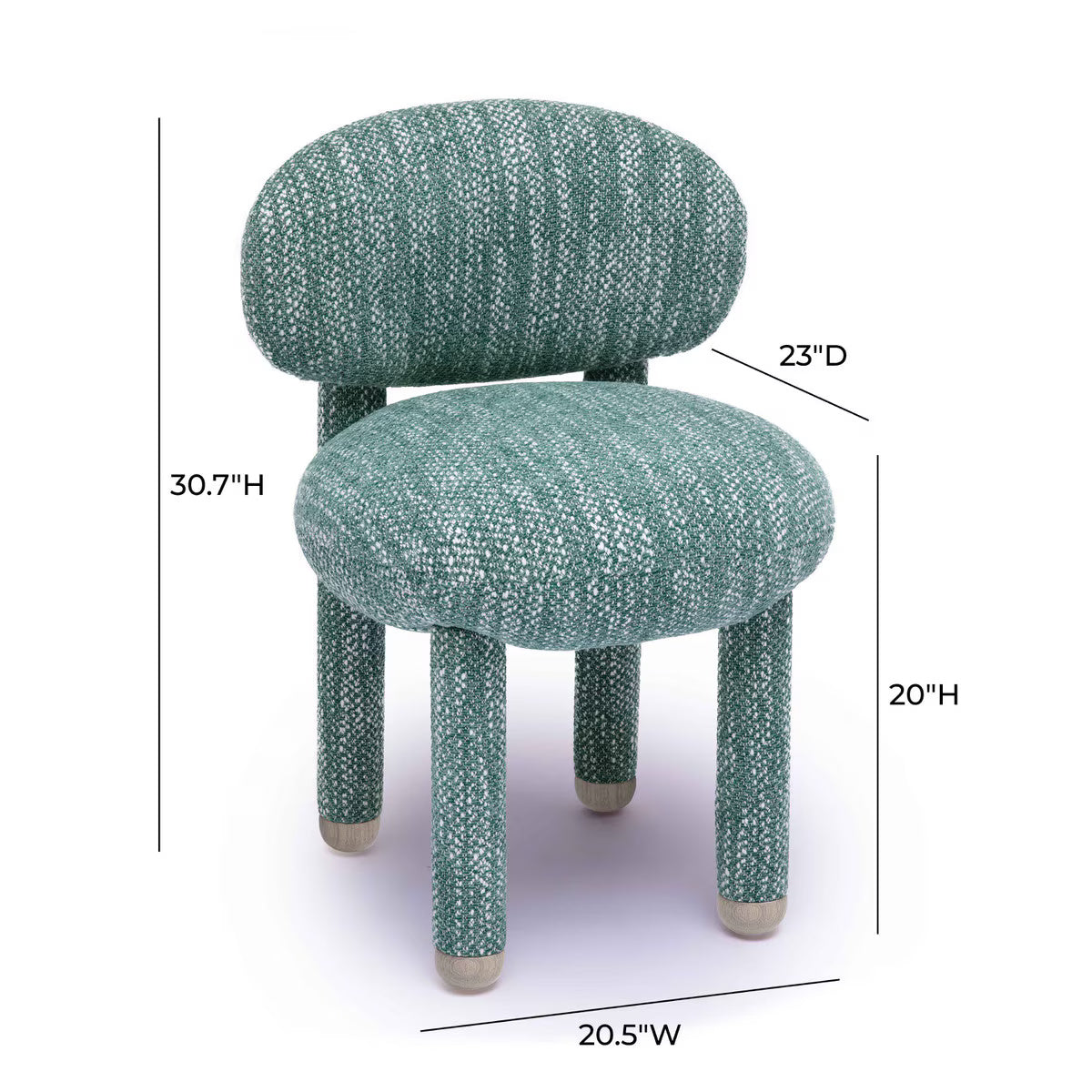 Chaise d'appoint en tissu haute performance Nubby Teal de Manu