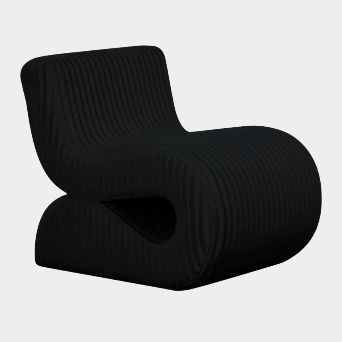 Fauteuil d'appoint surdimensionné en velours côtelé noir Senna