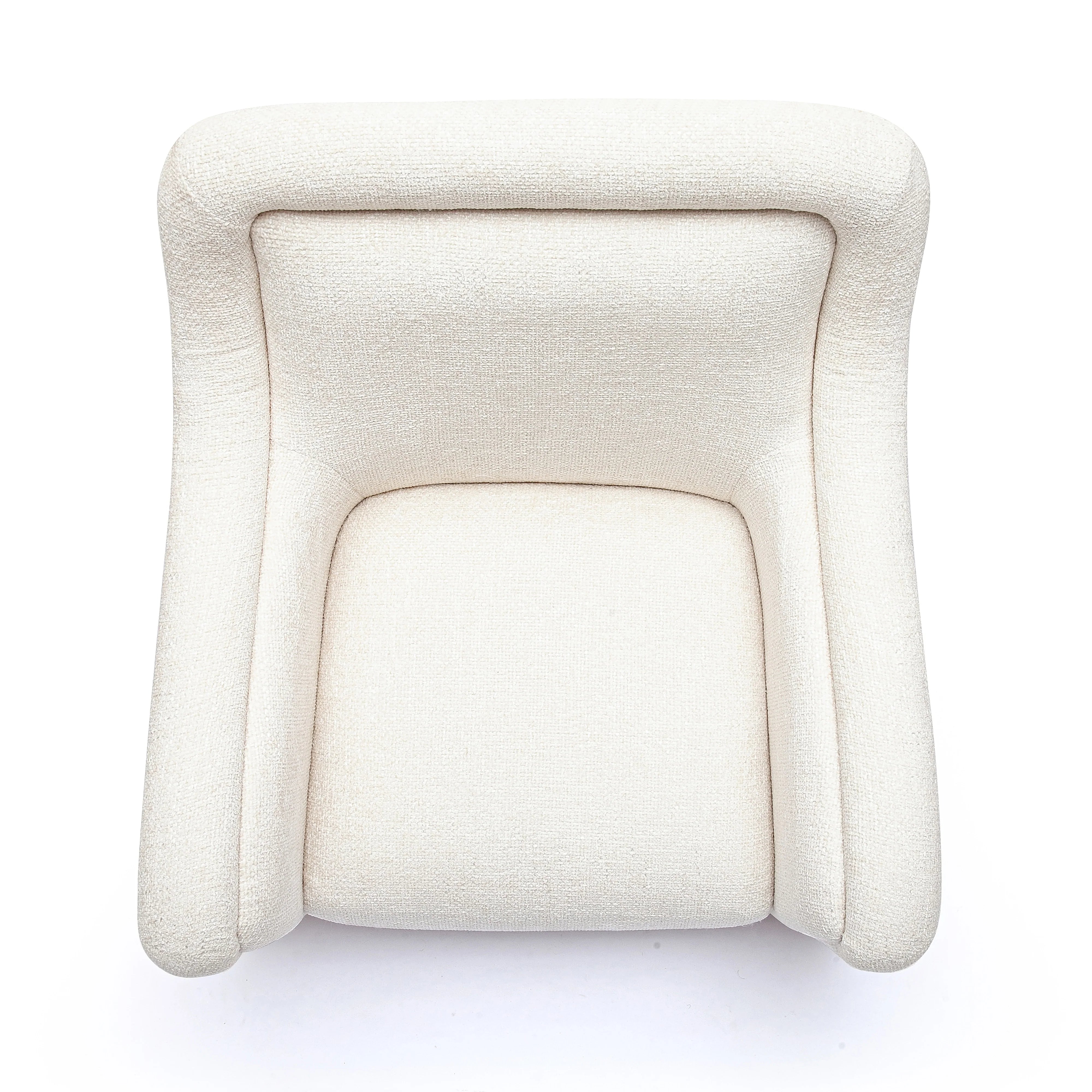 Charli Cream Performance Basketweave Chenille Swivel Chair