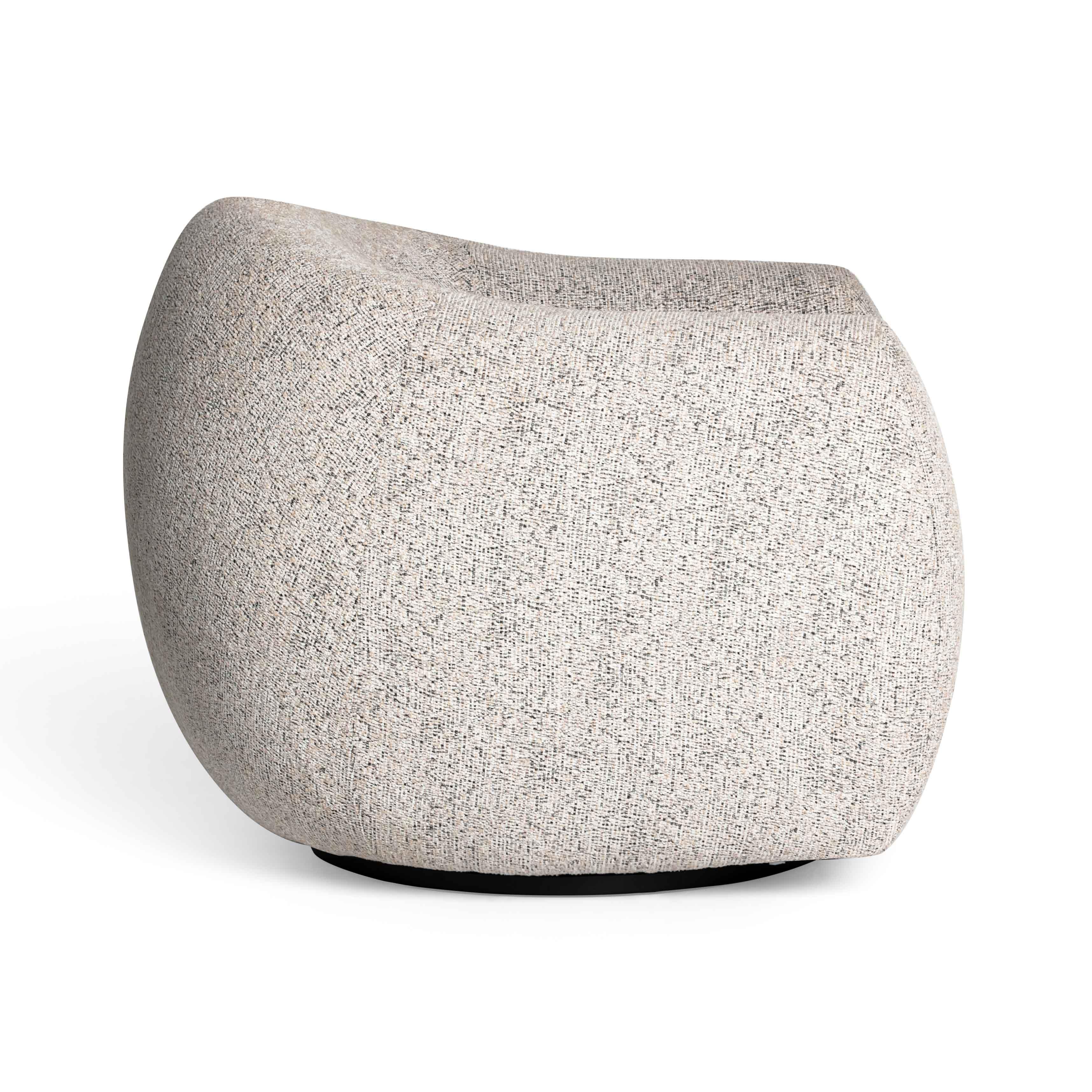 Judy Black and White Woven Performance Fabric Swivel Chair