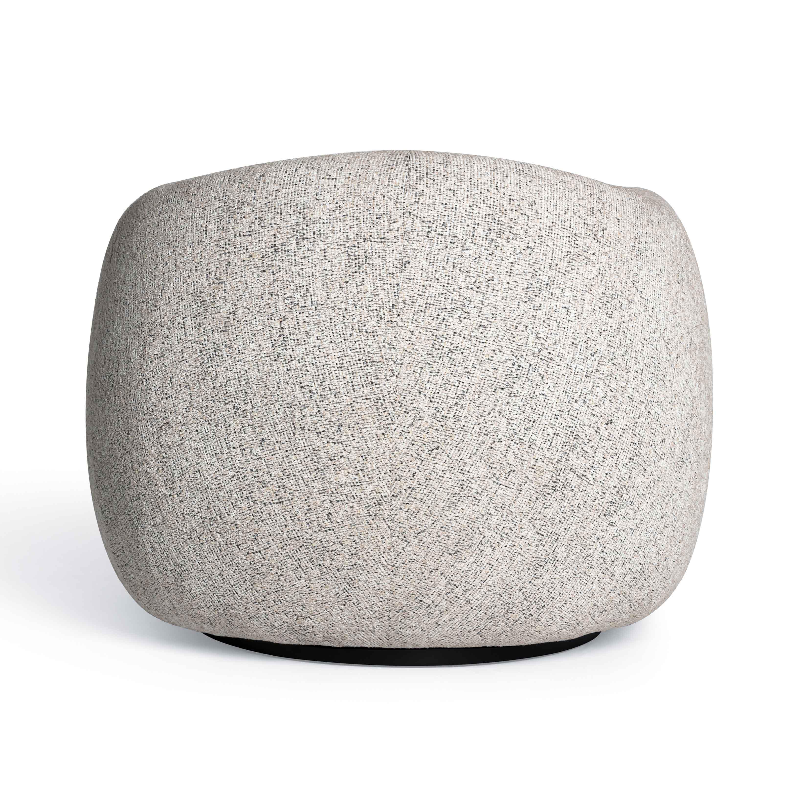 Judy Black and White Woven Performance Fabric Swivel Chair