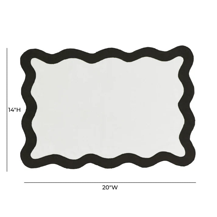 Scalloped Edge Cotton Placemat - Set of 4