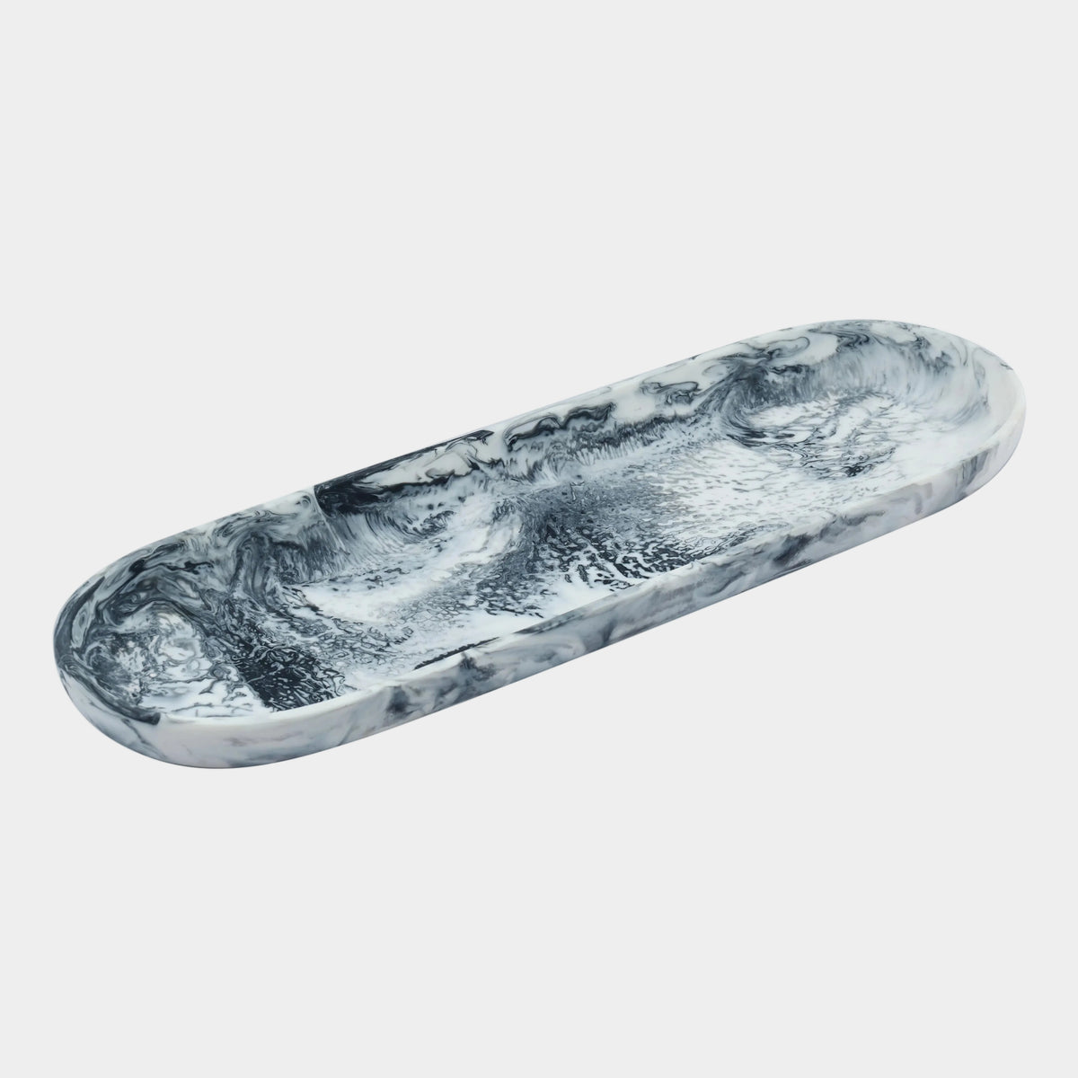 Mera Black & White Long Resin Serving Platter