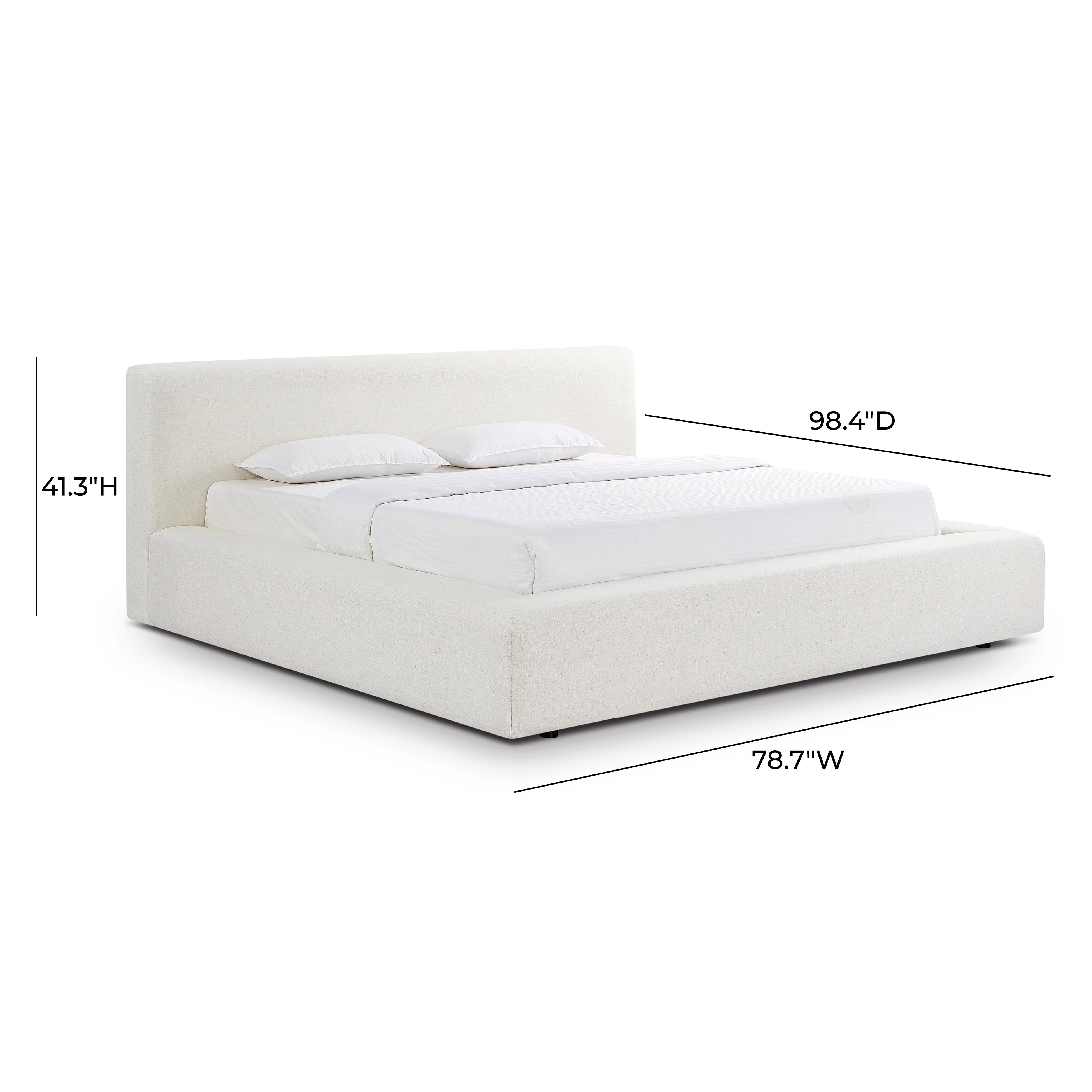 Meena Cream Upcycled Performance Linen Storage Bed