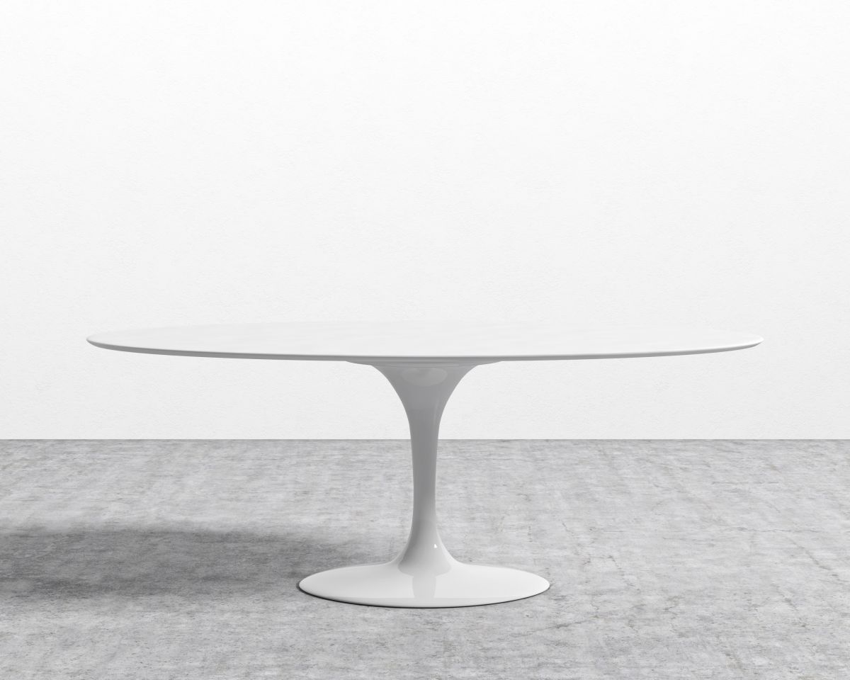 White Lacquer Oval Tulip Dining Table