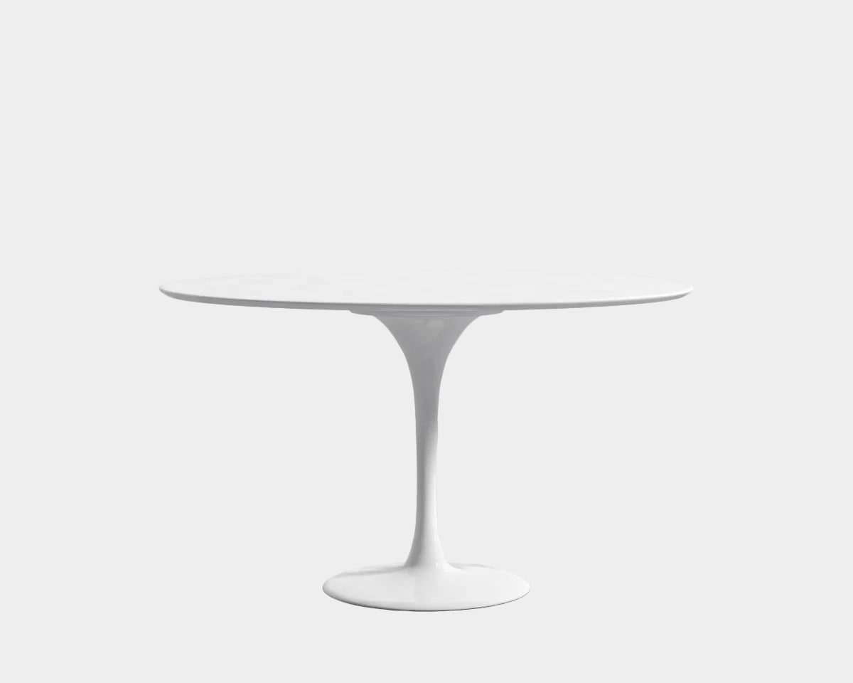 White Lacquer Round Tulip Dining Table