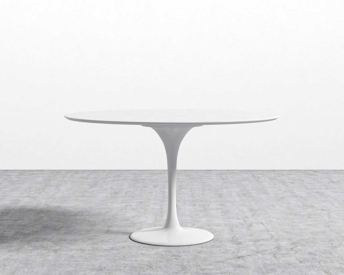 White Lacquer Round Tulip Dining Table