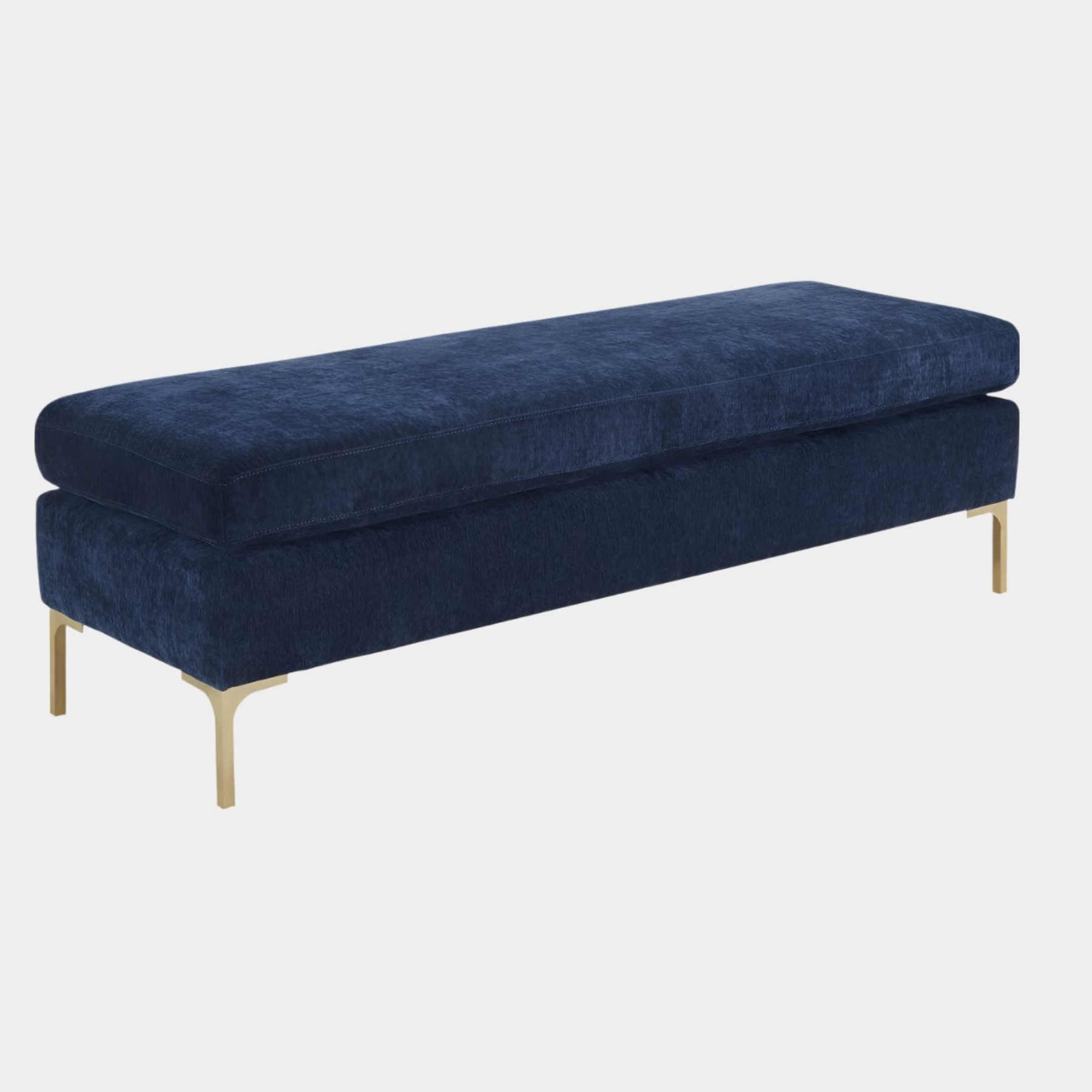 Banc en velours texturé bleu marine Delilah