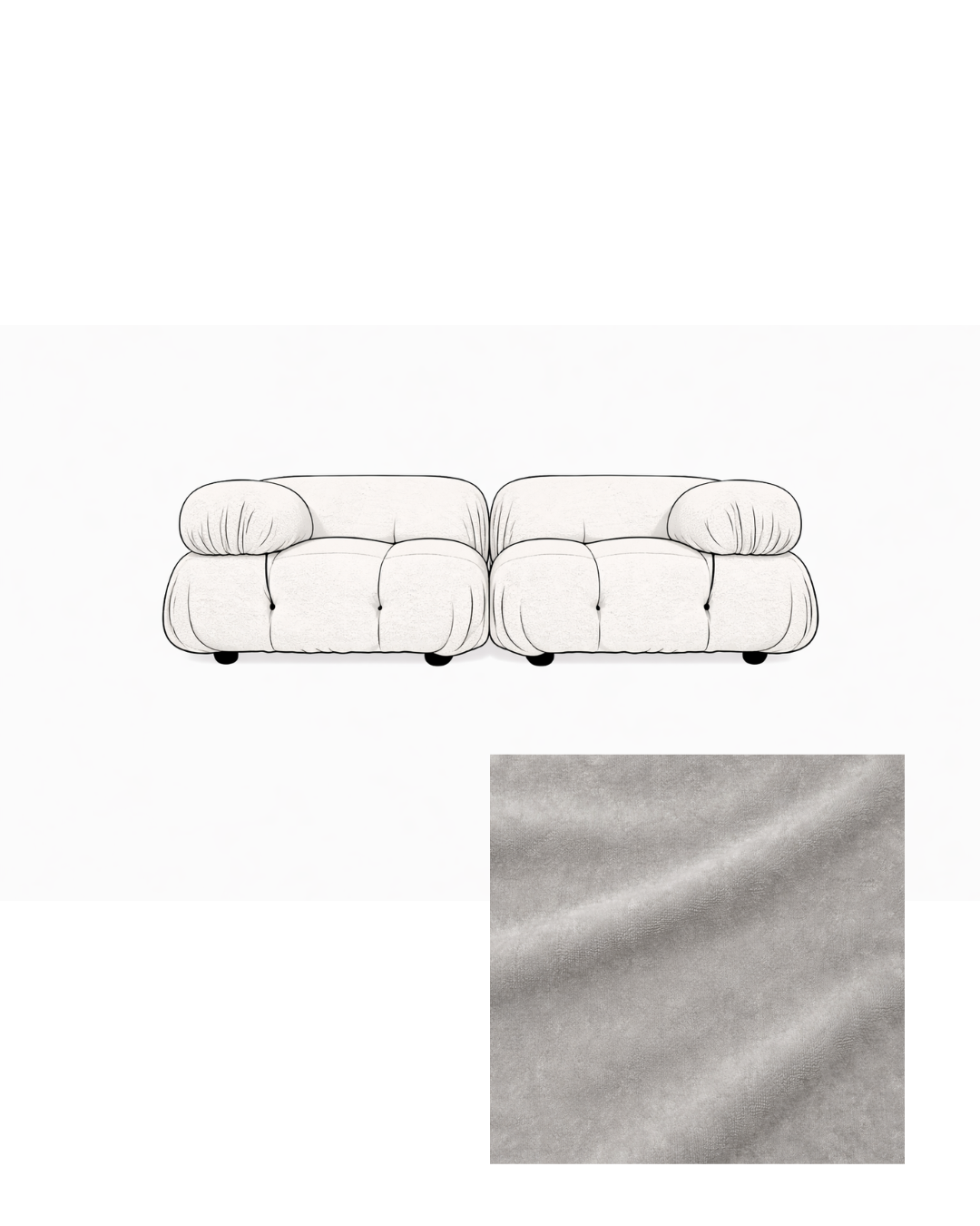 Mario Bellini Two-Seater Velvet Sofa