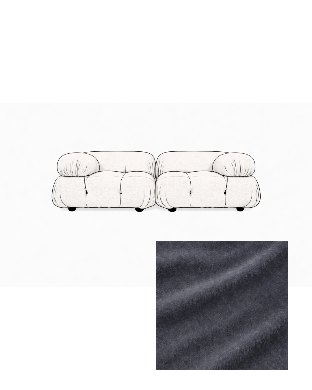 Mario Bellini Two-Seater Velvet Sofa