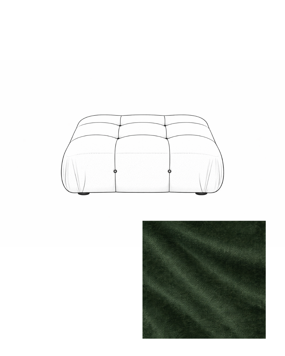 Mario Bellini Velvet Ottoman