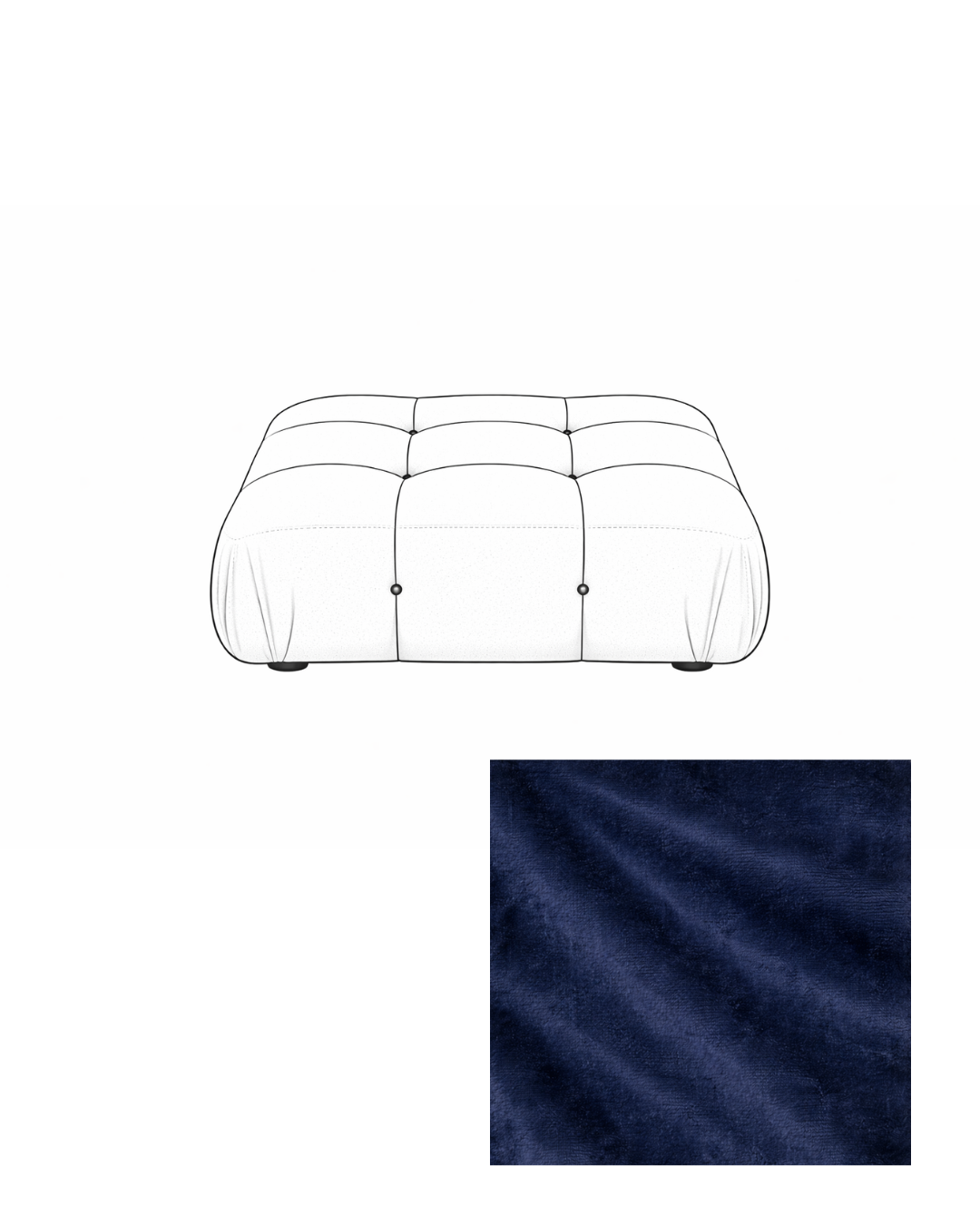 Mario Bellini Velvet Ottoman