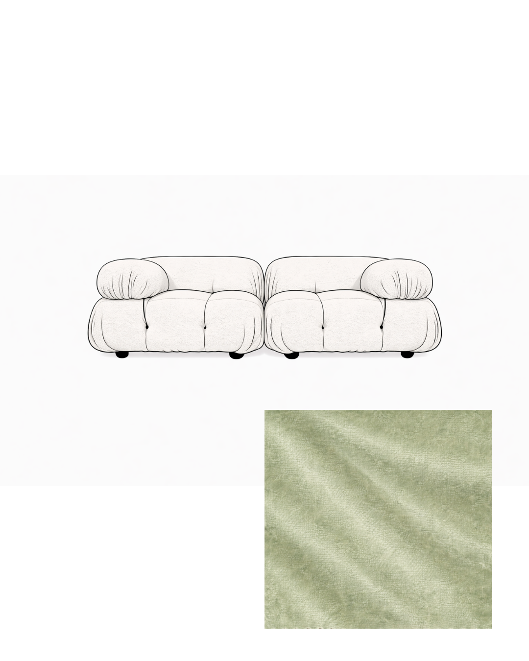 Mario Bellini Two-Seater Velvet Sofa