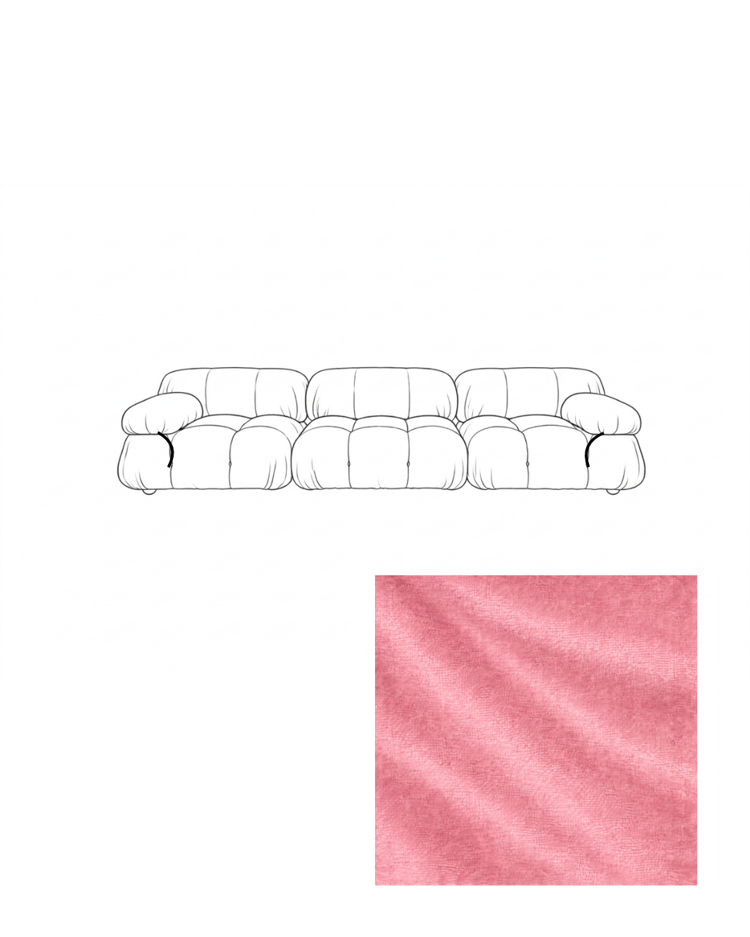 Mario Bellini Three-Seater Velvet Sofa