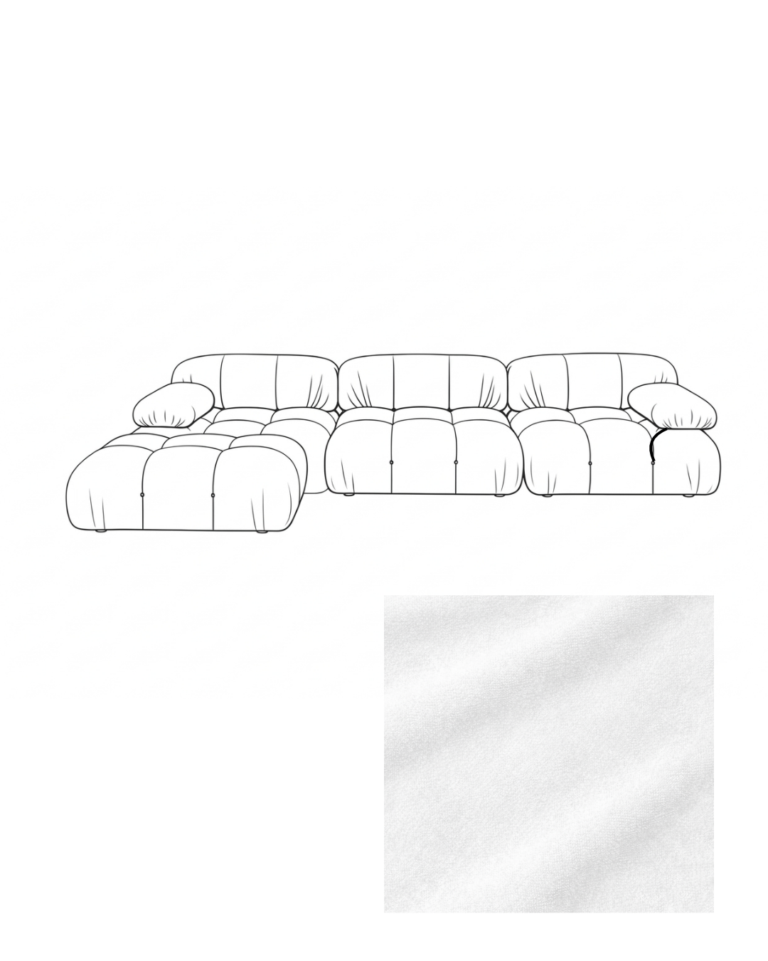Mario Bellini Velvet Sofa with Ottoman