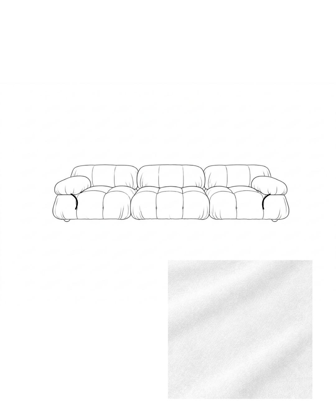Mario Bellini Three-Seater Velvet Sofa