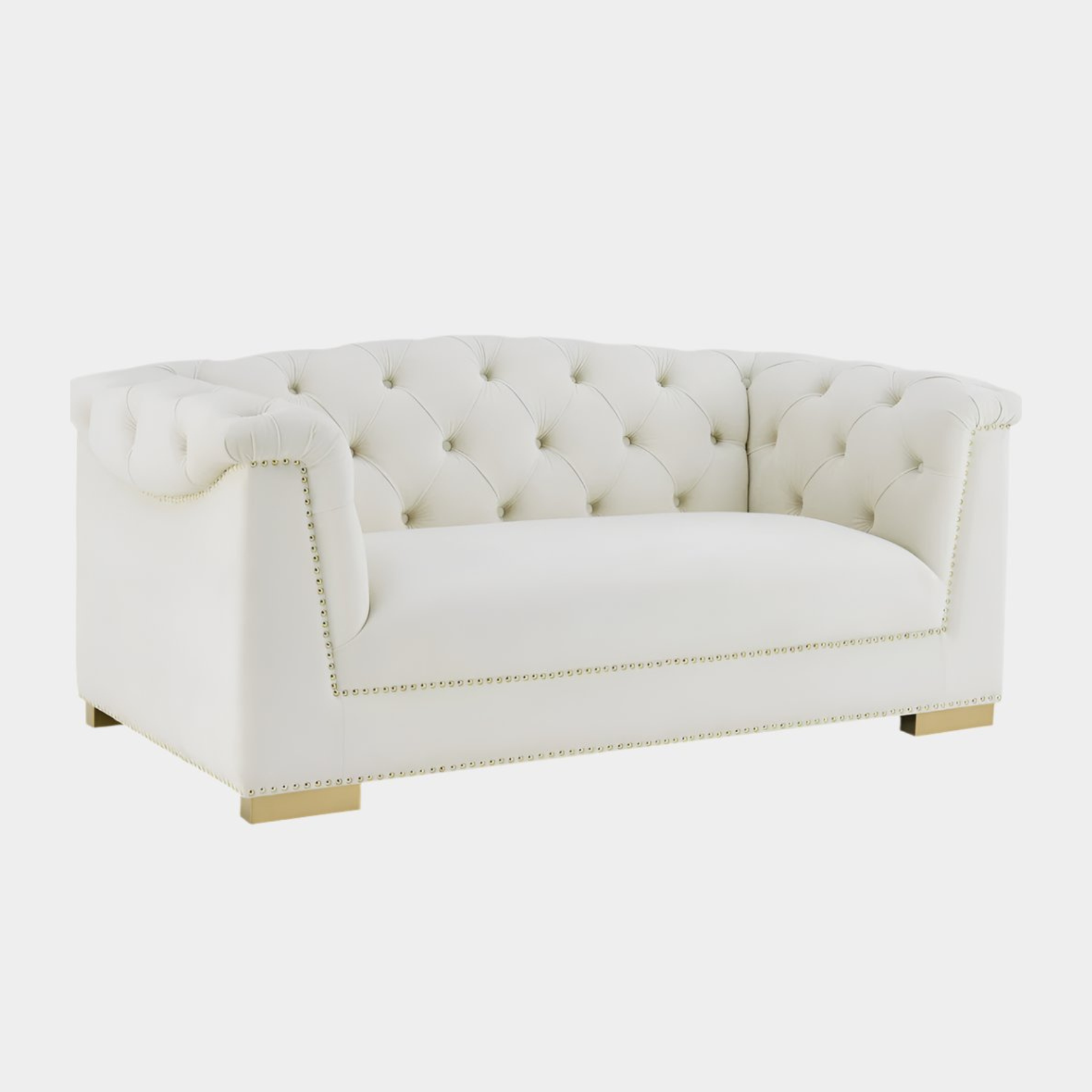 Canapé 2 places Farah en velours crème par Inspire Me! Home Decor