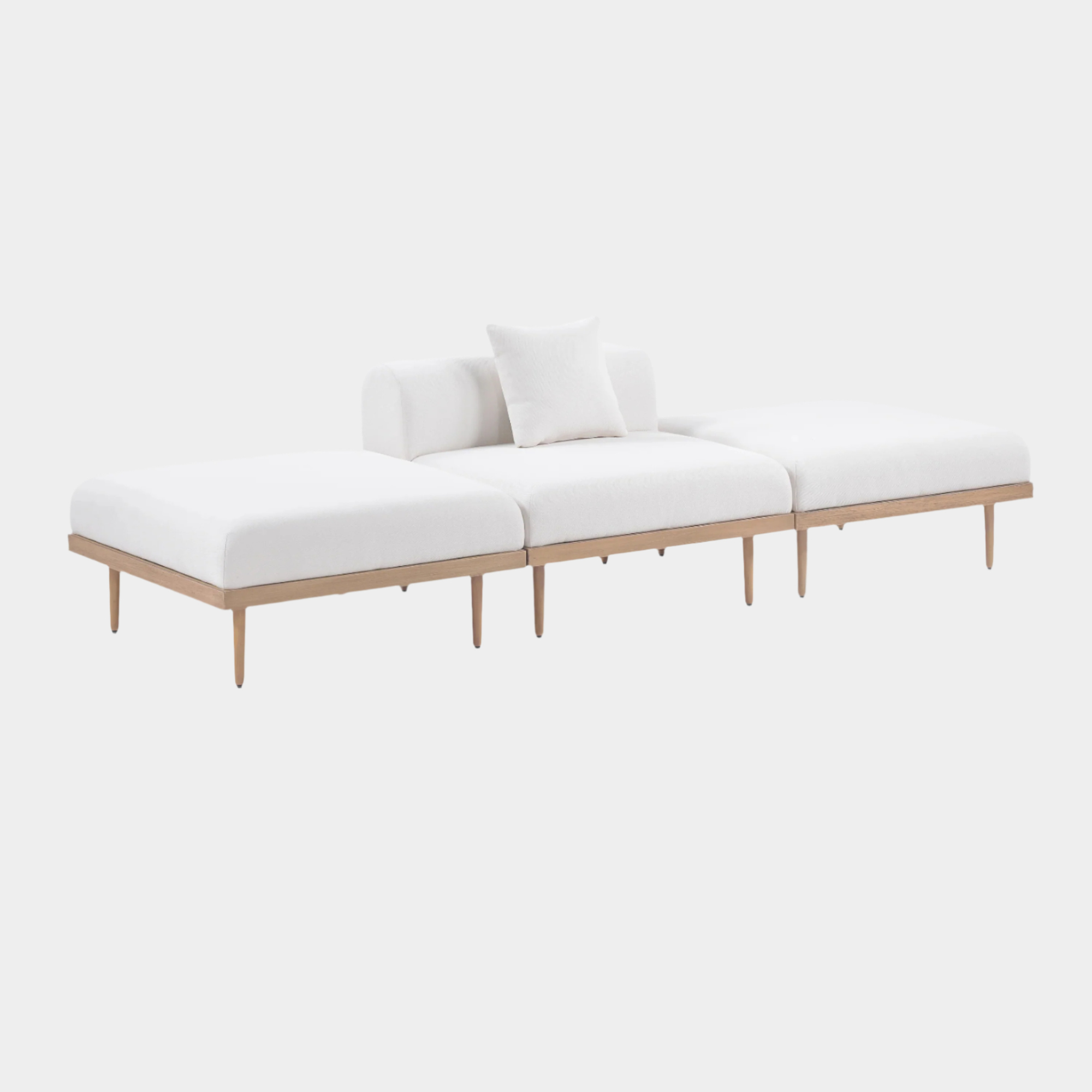 Chaise longue en tissu Orian Teddy