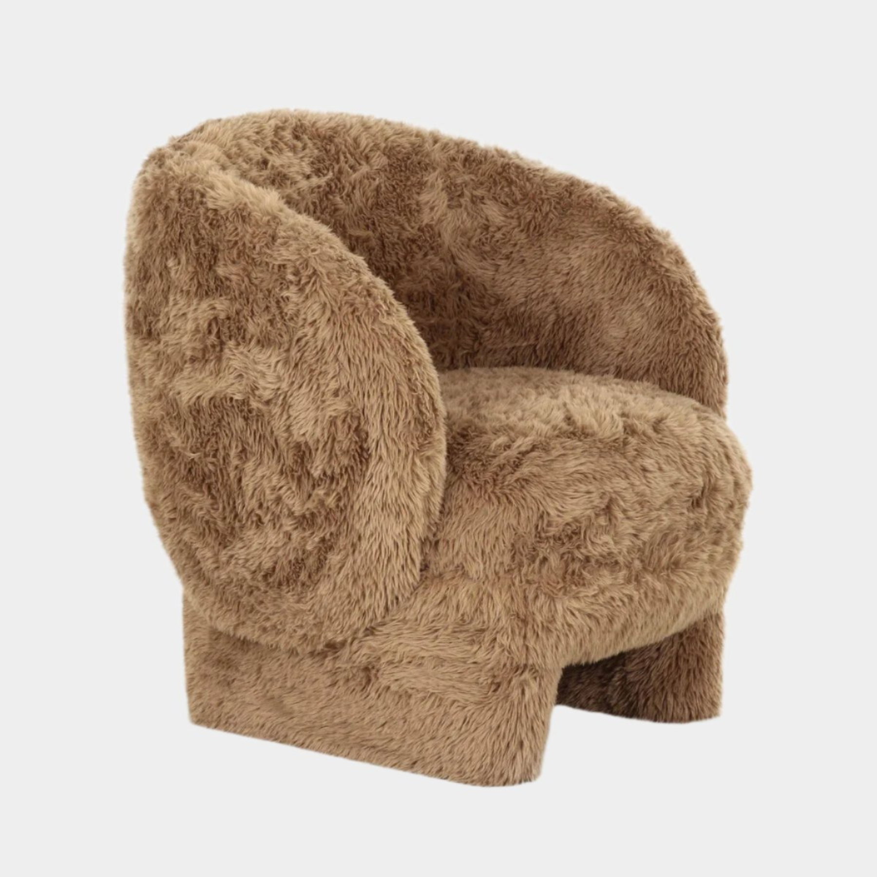Fauteuil d'appoint en peau de mouton vegan taupe foncé Kiki