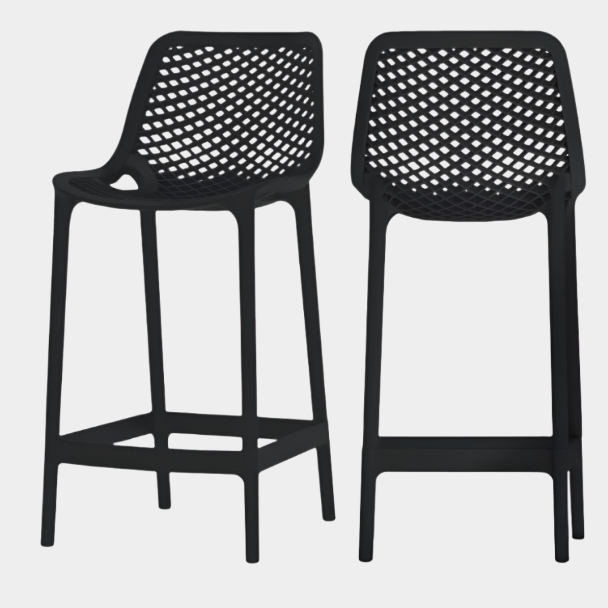 Mykonos Plastic Outdoor Patio Stools - Set of 4