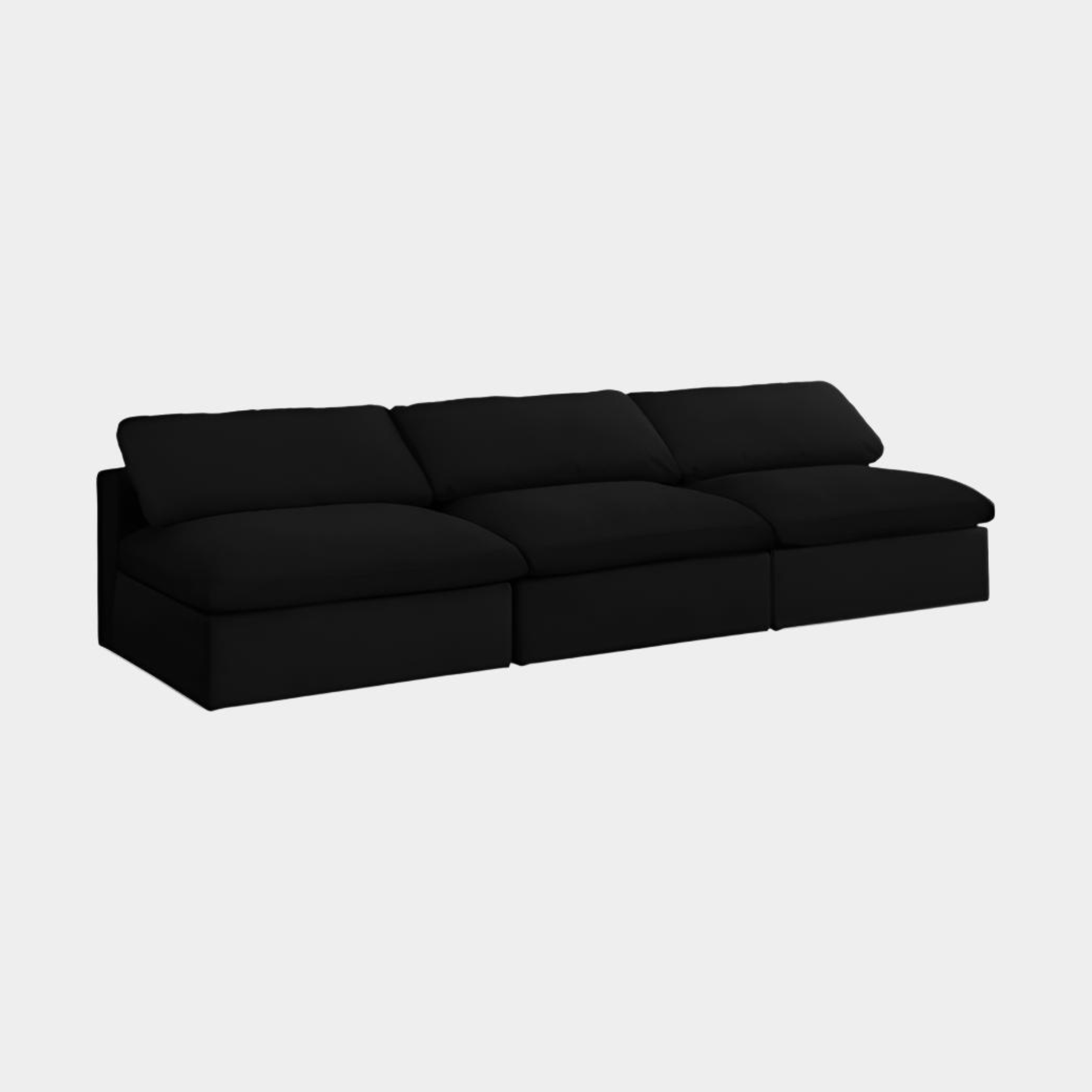 Canapé modulaire sans accoudoirs de luxe en tissu texturé Serene Linen