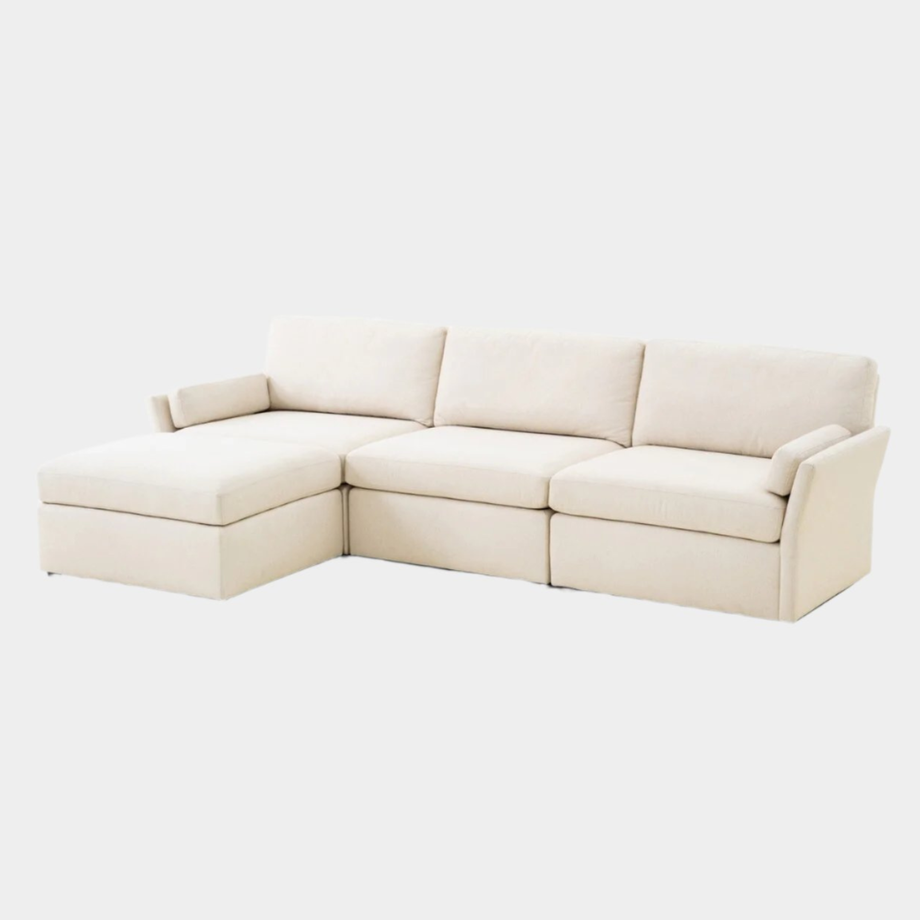Chaise sectionnelle Catarina de couleur crème