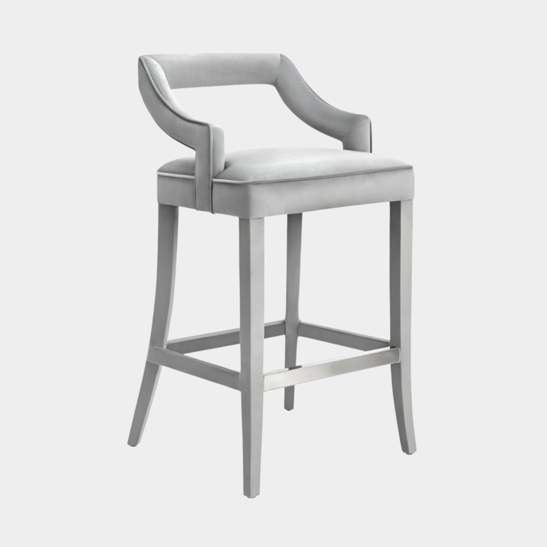 Tabouret de bar en velours gris Tiffany