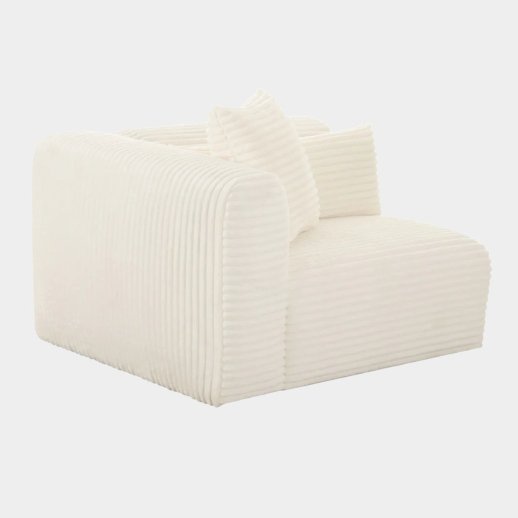 Chaise d'angle modulaire surdimensionnée en velours côtelé crème Tarra Fluffy