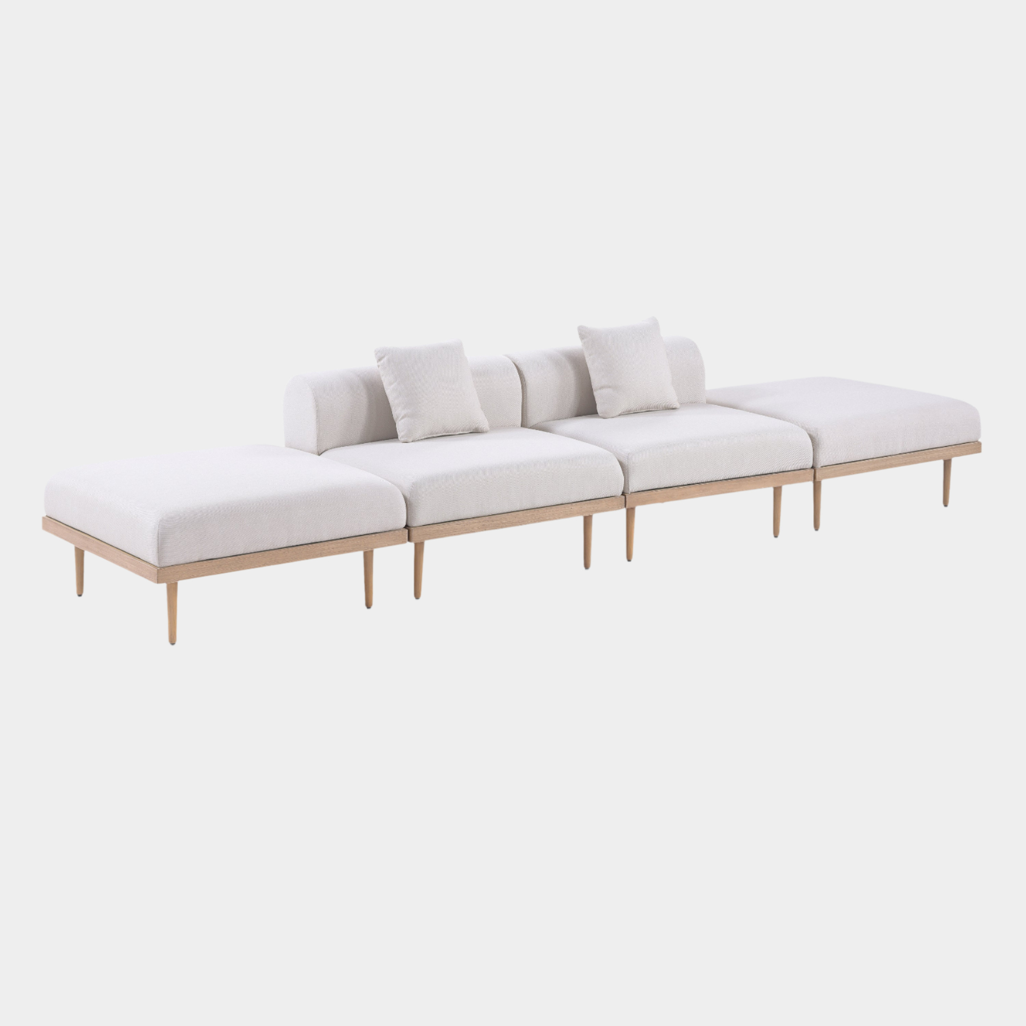 Chaise longue en tissu Orian Teddy