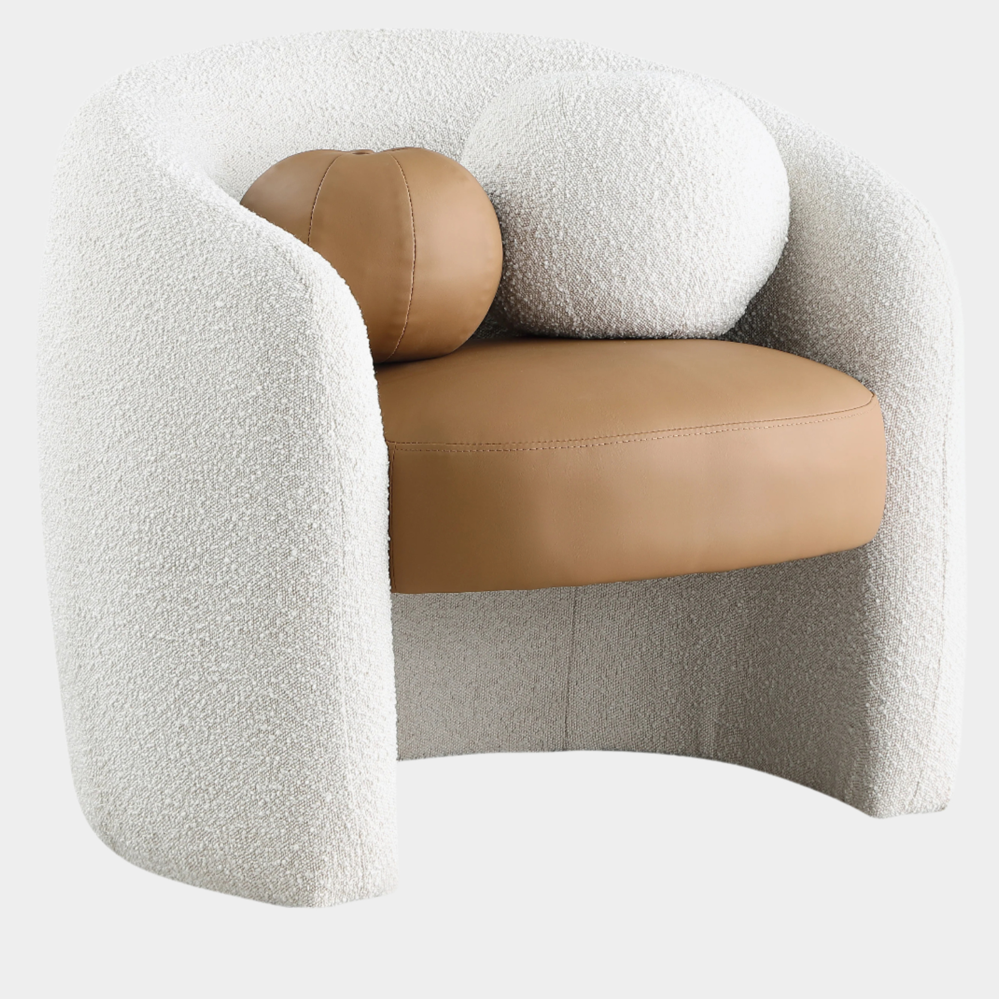 Fauteuil d'appoint rembourré en chenille Vivi