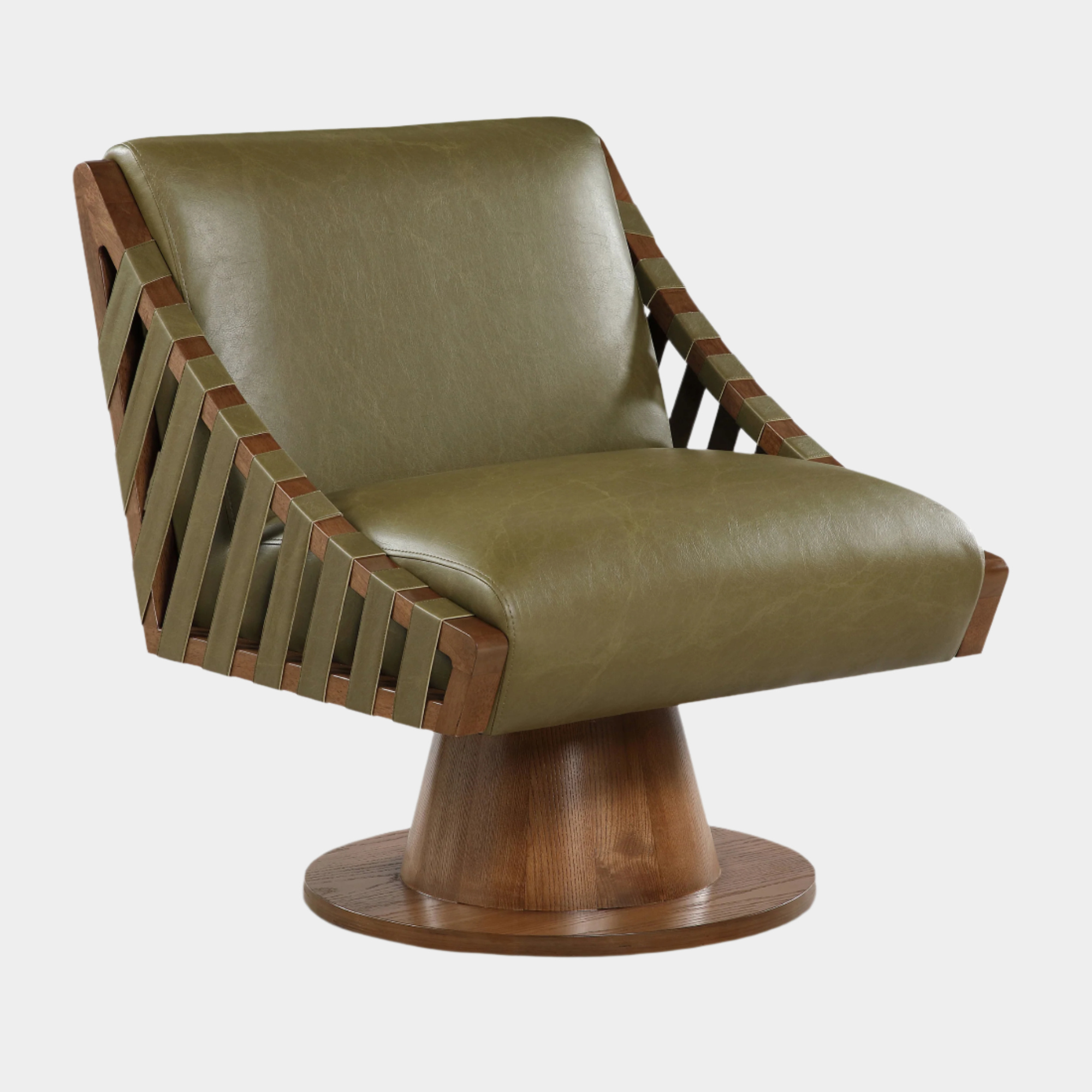 Millwin Vegan Leather Upholstered Swivel Accent Chair